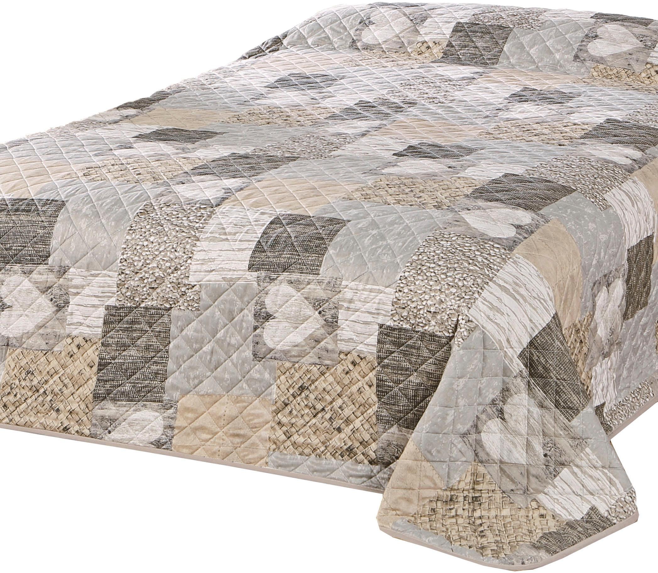 Delindo lifestyle tagesdecke herzen plaid aus 100 kunstfaser weich
