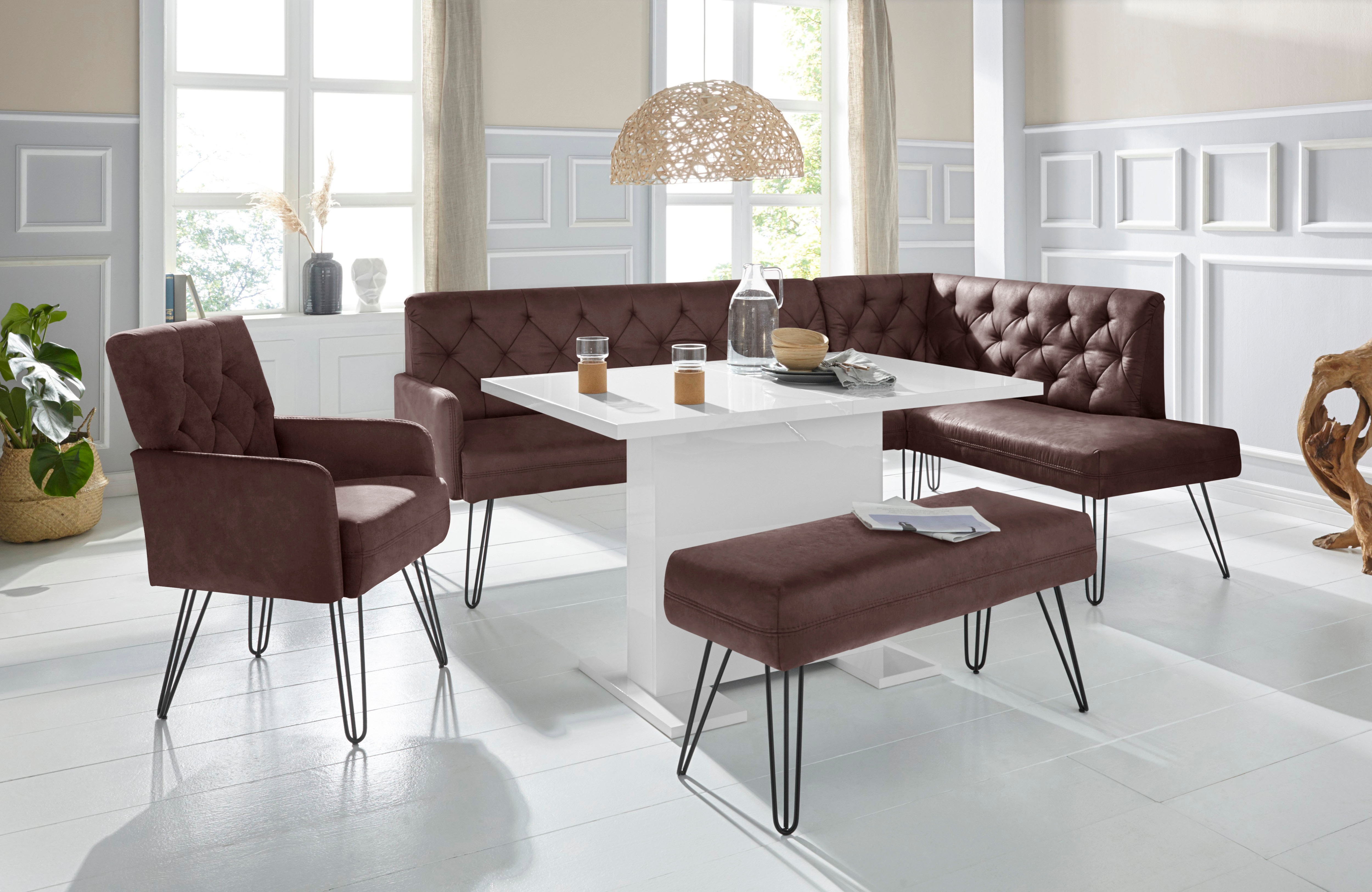 exxpo - sofa fashion "Doppio, Chesterfield Optik, komfortabel und bequem, hohe Designfüße" Frei im Raum stellbar