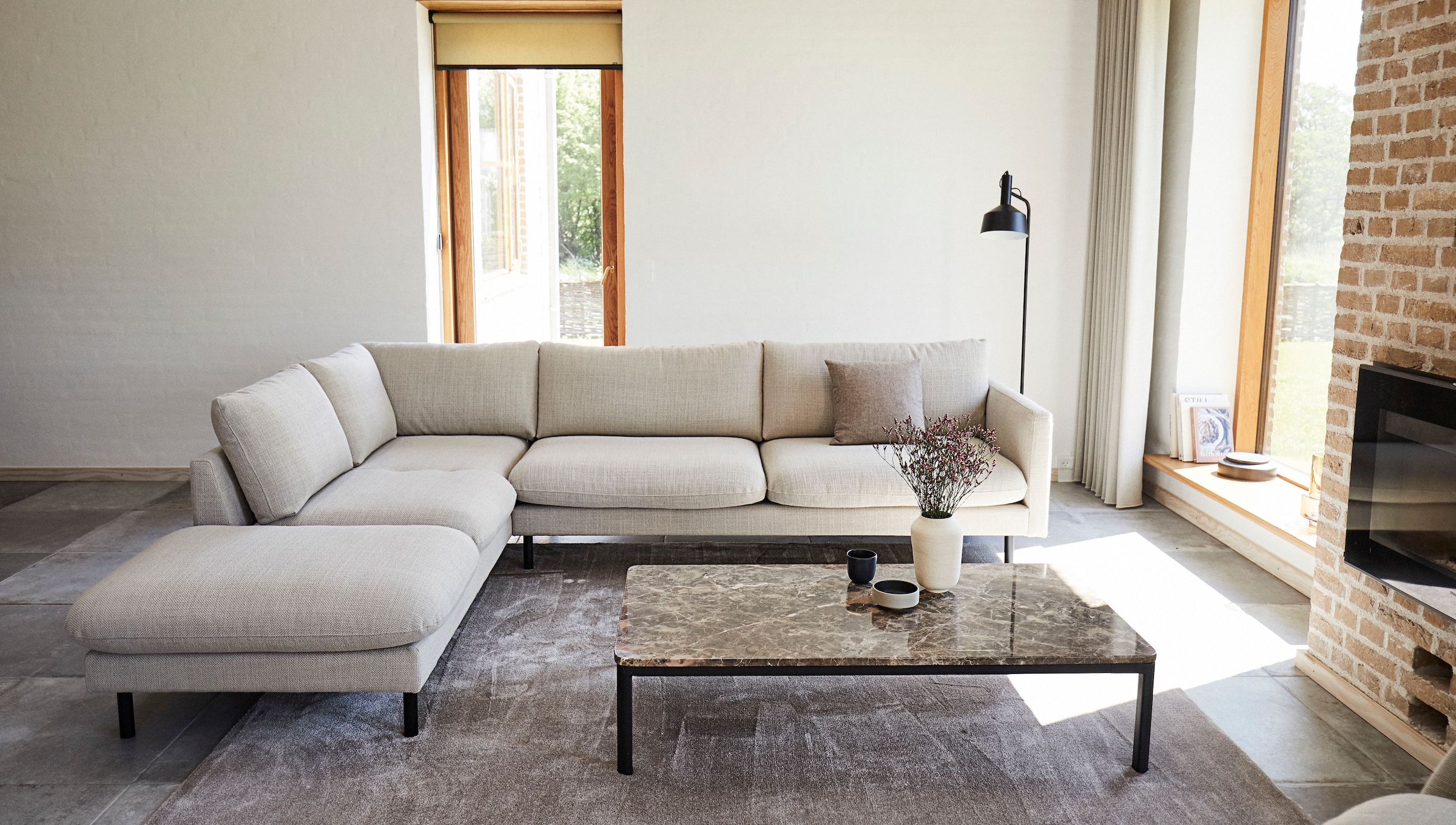 FLEXLUX Ecksofa »Bolzano, elegant und bequem, L-Form«, Sitzaufbau mit Kaltschaum & Stahl-Wellen, lose Sitz -& Rückenkissen