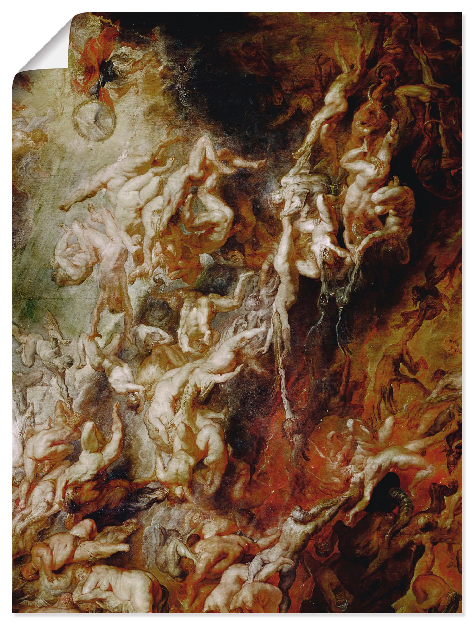 Artland Kunstdruck "Höllensturz der Verdammten I", klassische Fantasie, (1 St.), als Leinwandbild, Poster, Wandaufkleber