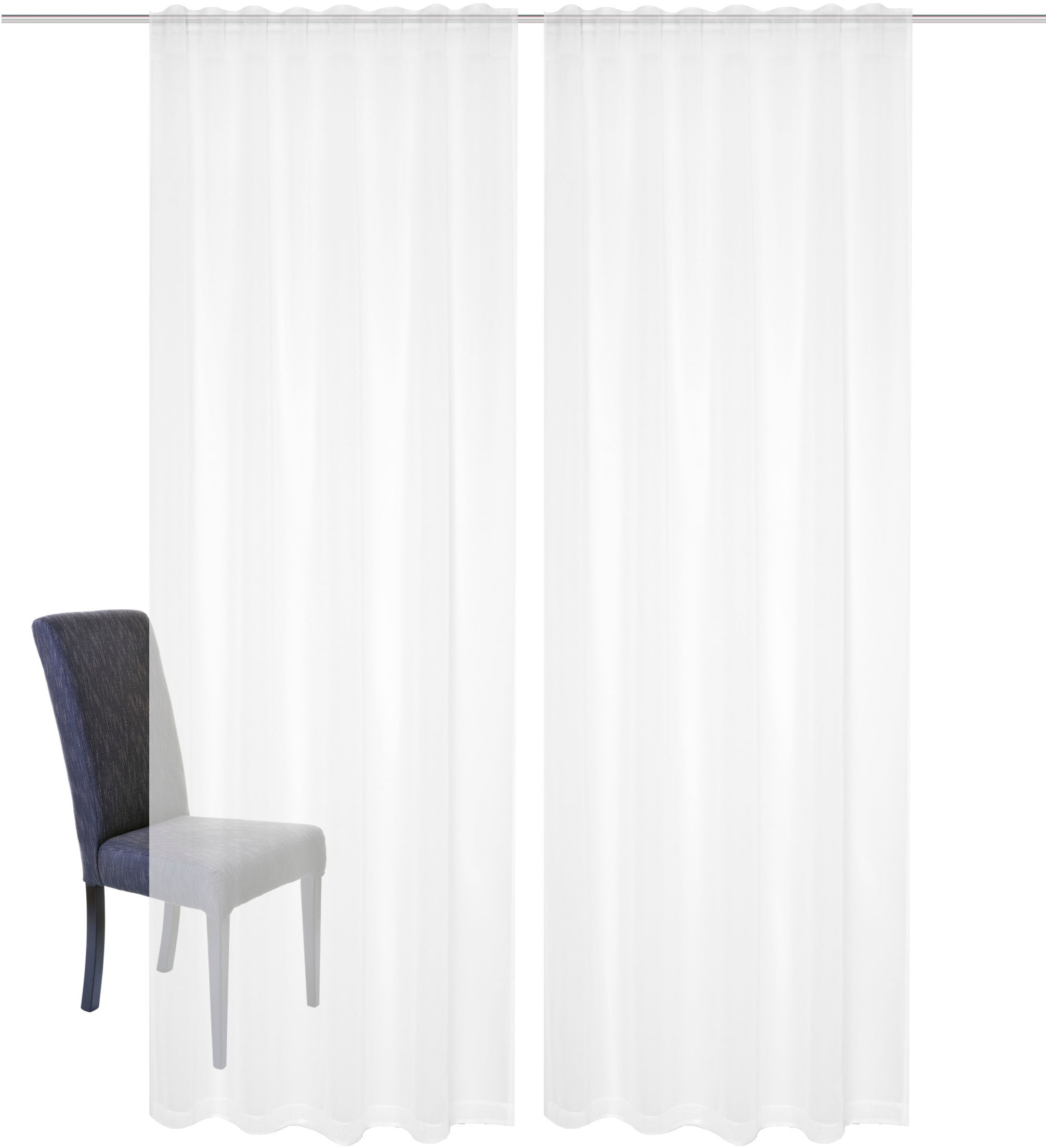 HOME WOHNIDEEN Gardine "DOLLY" Multifunktionsband 2 Stk. tlg. transparent günstig online kaufen