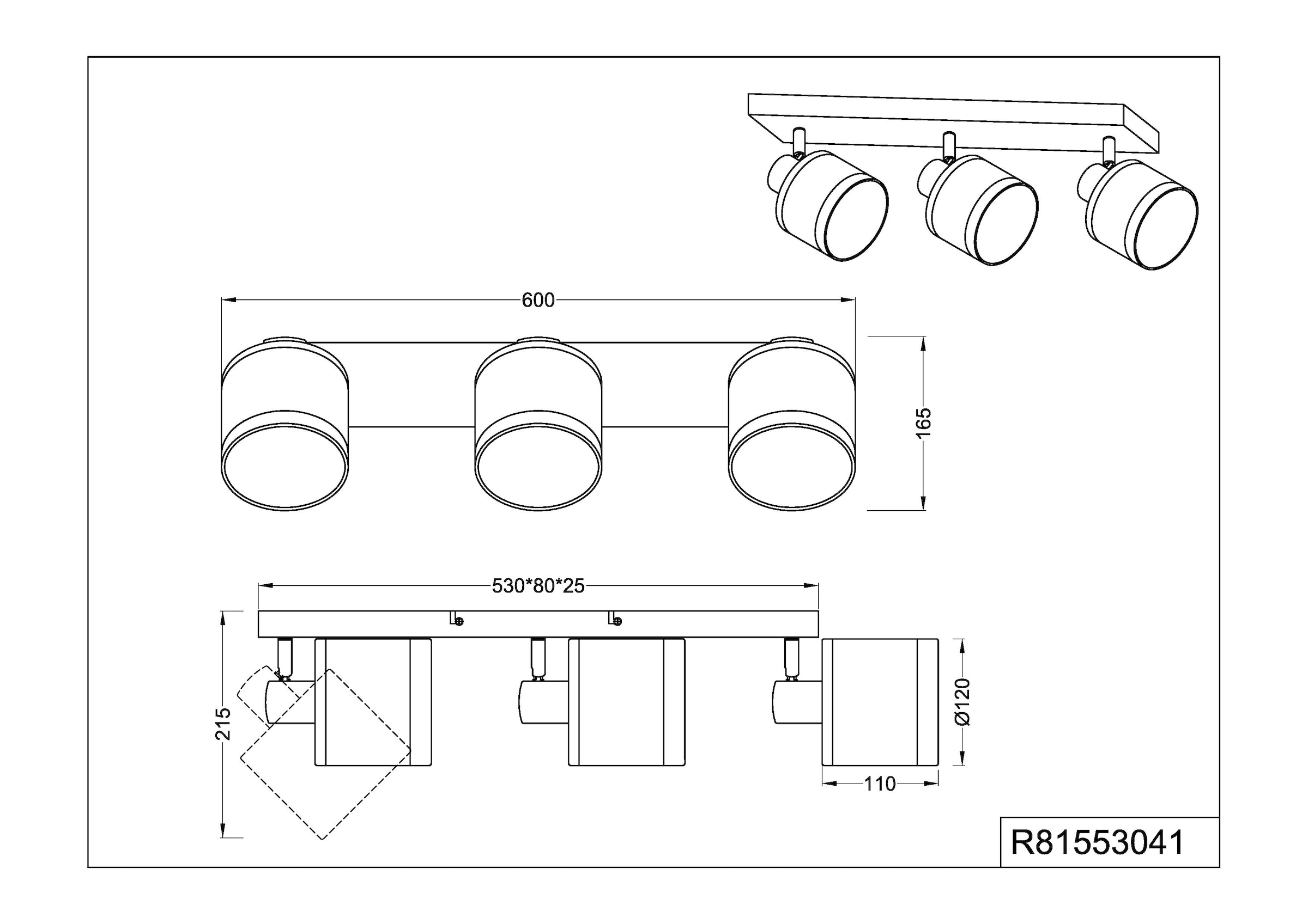 REALITY Leuchten Deckenstrahler »DAVOS, Deckenspot 3-flammig exkl 3xE14 max 10 W Stoffschirm zweifarbig«, 3 flammig, Leuchtmittel E14 | Leuchtmittel wechselbar, Wandspot Deckenspot schwenkbar Leuchtmittel wechselbar Flur Küche