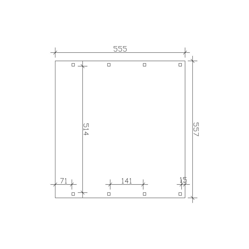 Skanholz Doppelcarport »Friesland«, Fichtenholz, 514 cm, dunkelgrau