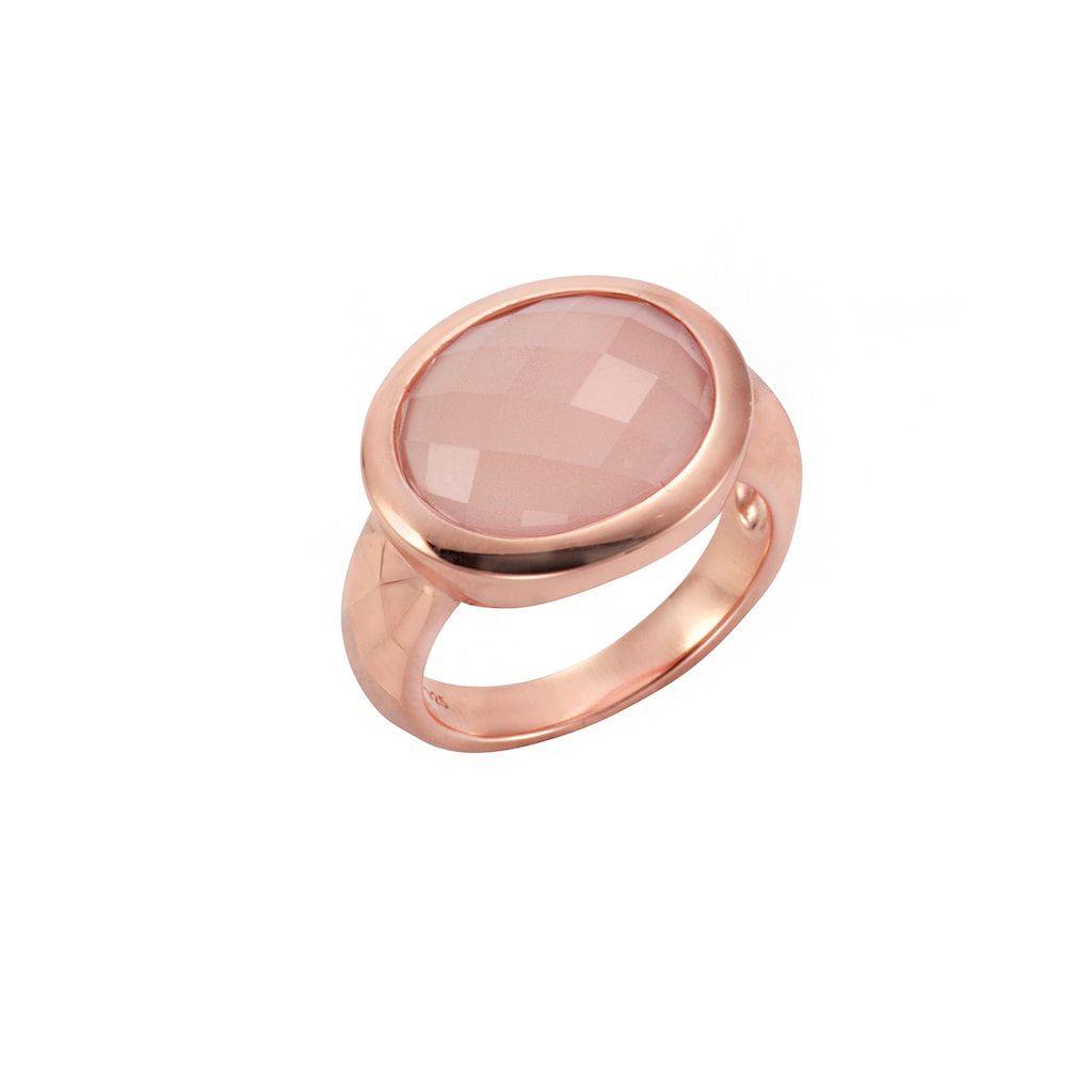 Jamelli Fingerring »925 Silber rosé vergoldet mit Chalcedon«