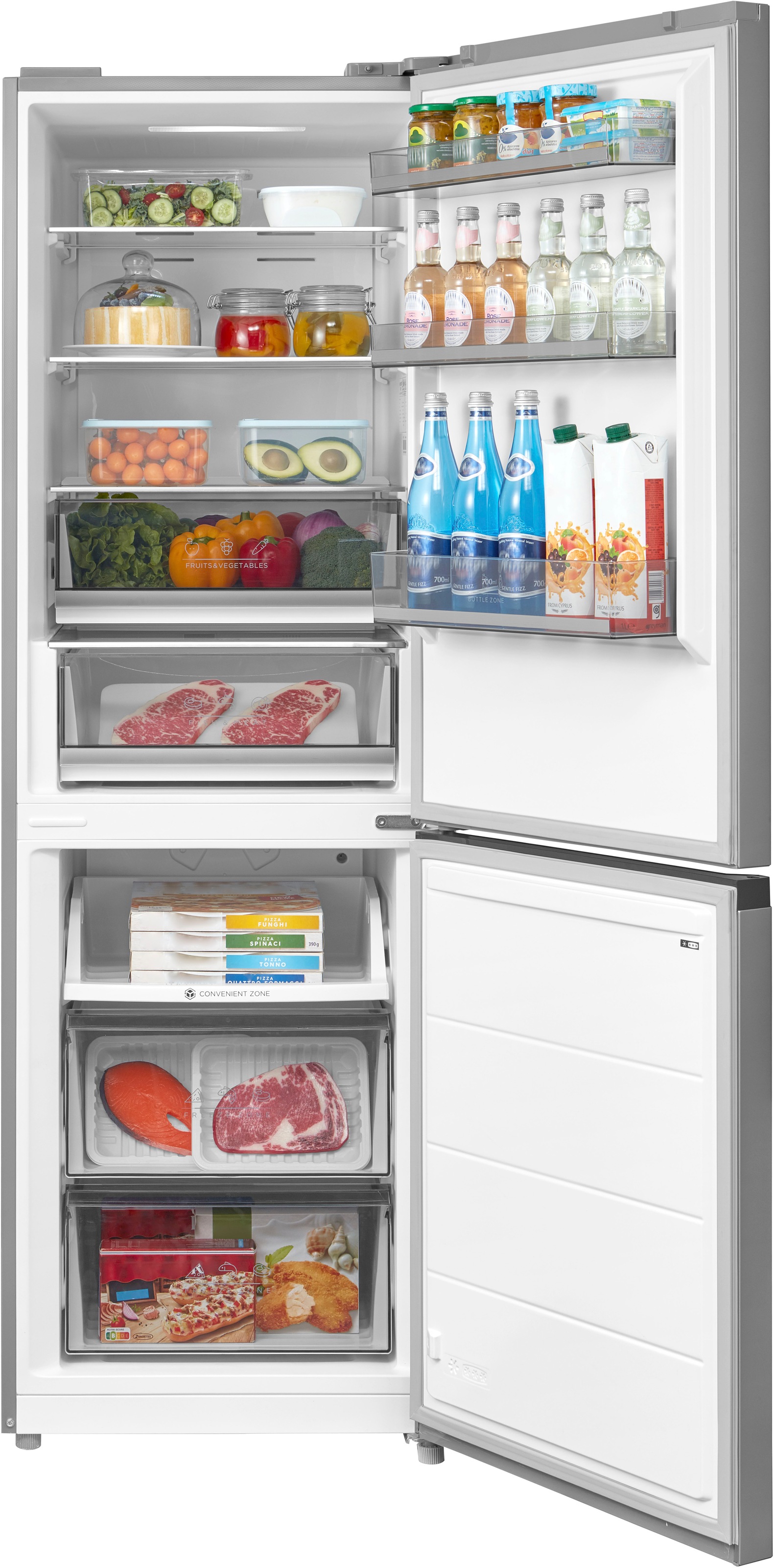 Hanseatic Kühl-/Gefrierkombination "HKGKB18560BNFI" 185 cm hoch 59,5 cm bre günstig online kaufen