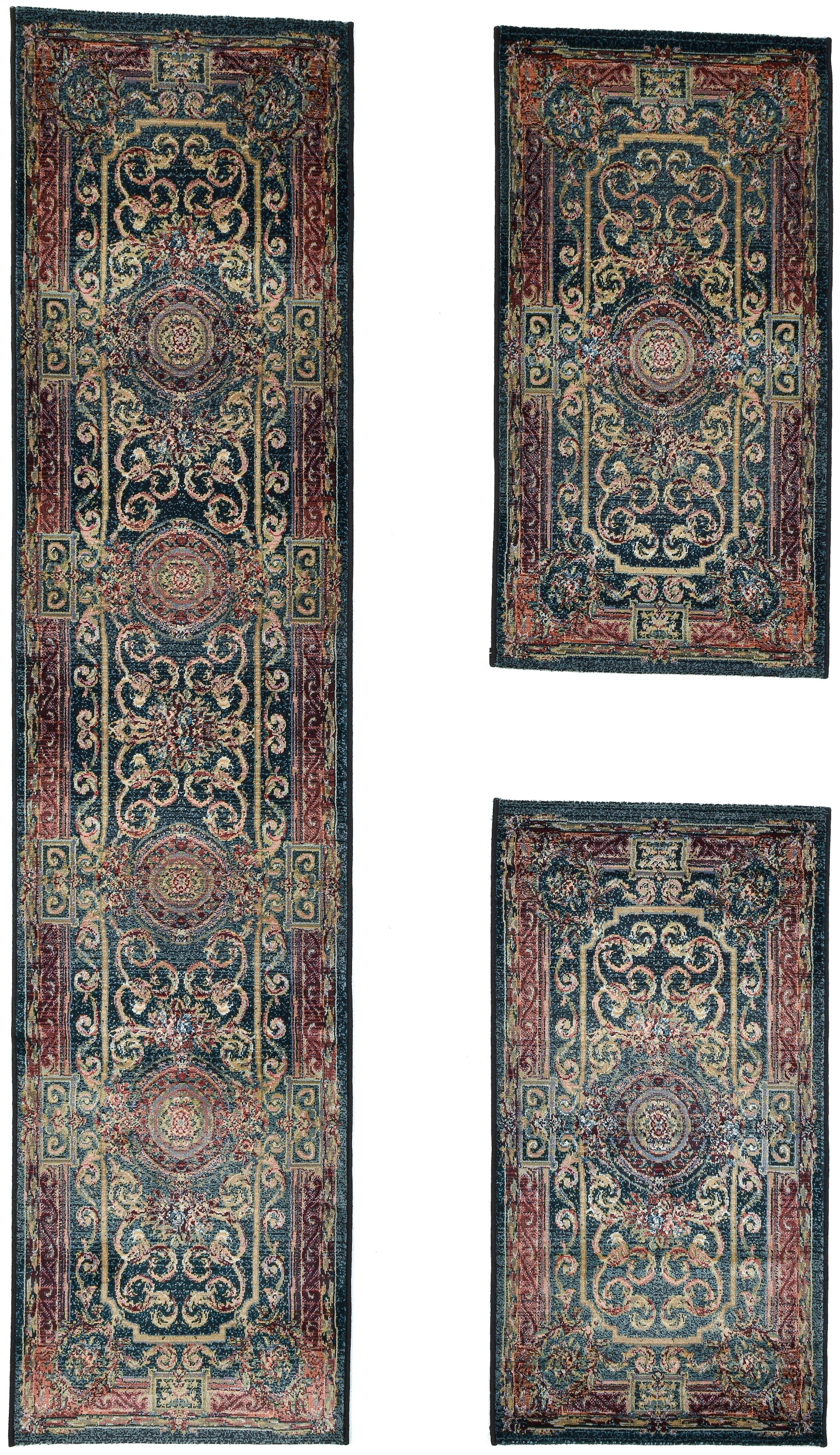 Bettumrandung THEKO, H:10mm, grün, Obermaterial: 100% Polypropylen, Schlafzimmer, Bettumrandungen, "Gabiro 856", Bettvorleger, Läufer Set für das