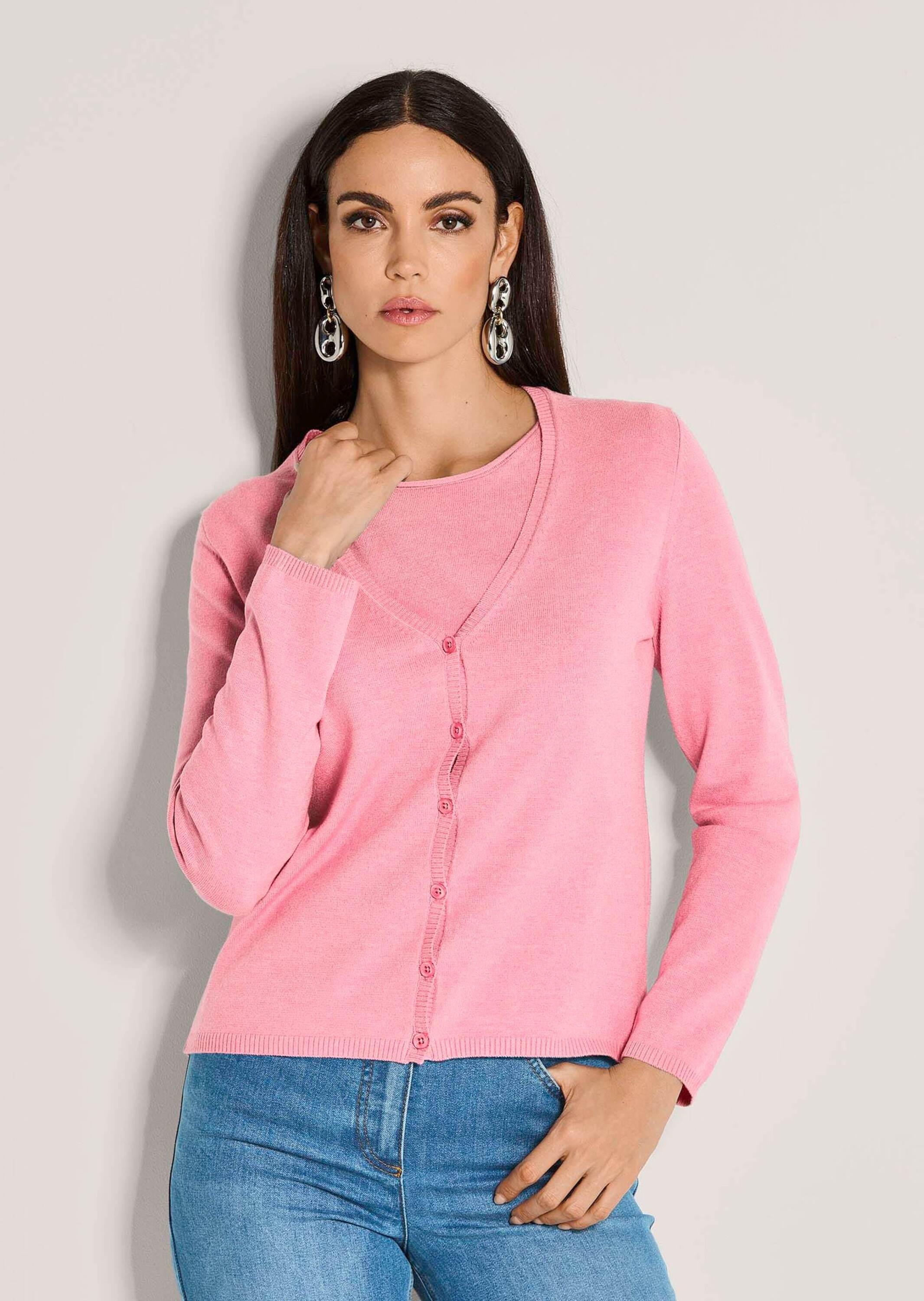 MADELEINE 2-in-1-Strickjacke "Twinset Basic Strickjacke mit Halbarmpullover günstig online kaufen