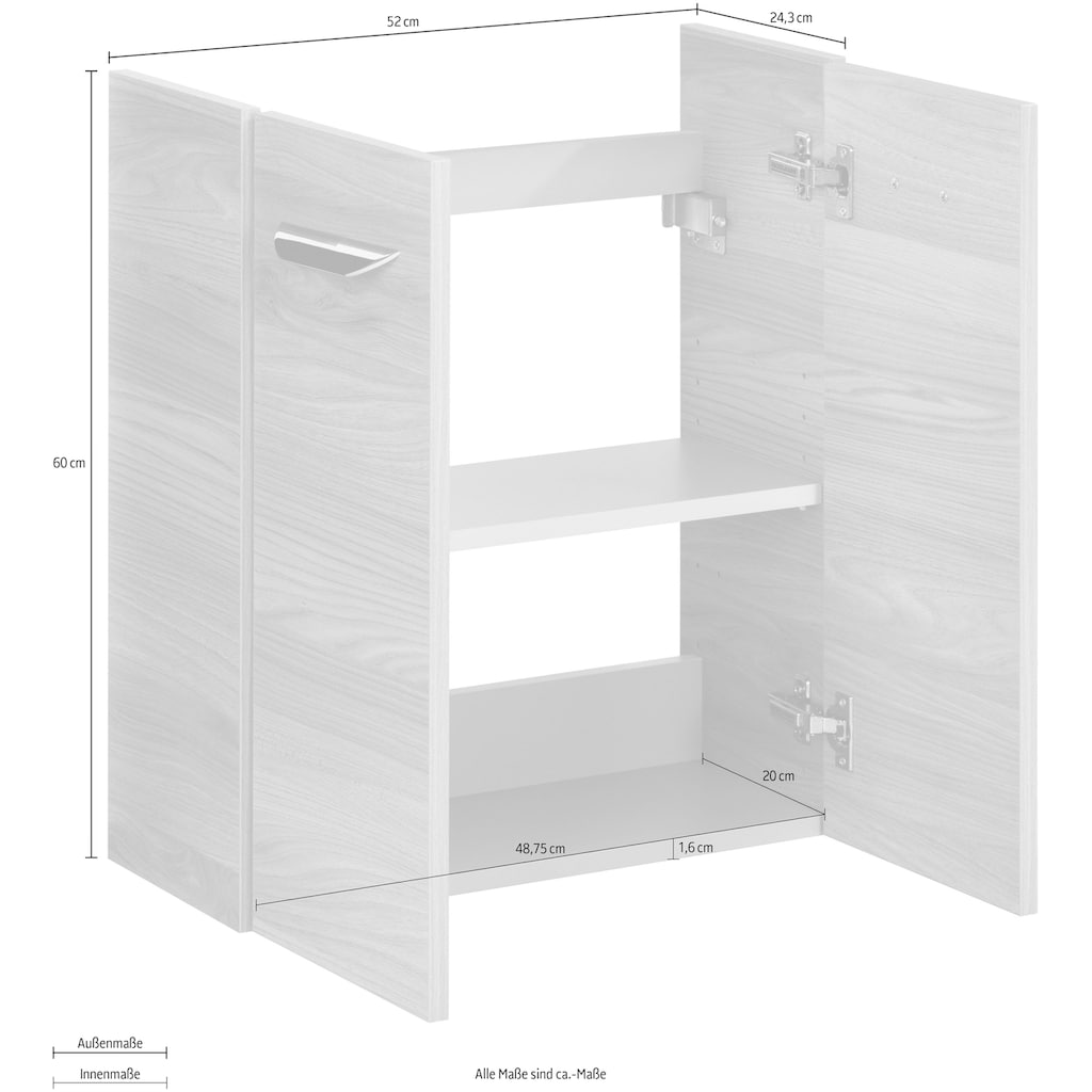 FACKELMANN Waschbeckenunterschrank »SBC«, Badmöbel für Gäste-WC, Breite ca. 55 cm