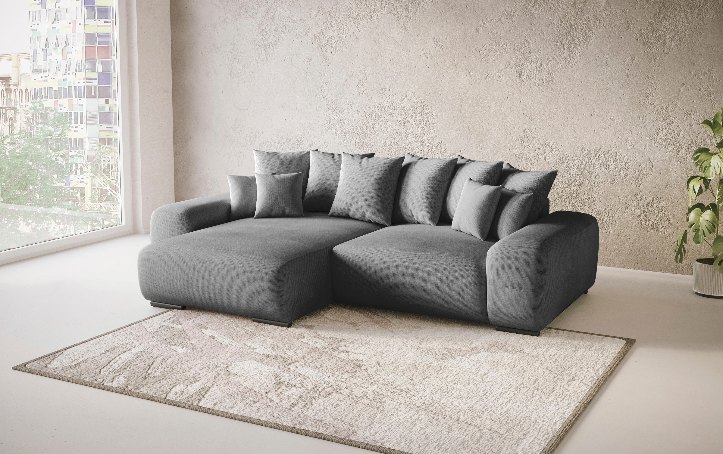 Mr. Couch Ecksofa »Sundance L-Form«, Dauerschläfer mit EasyBett-Schlaffunktion, Bettkasten