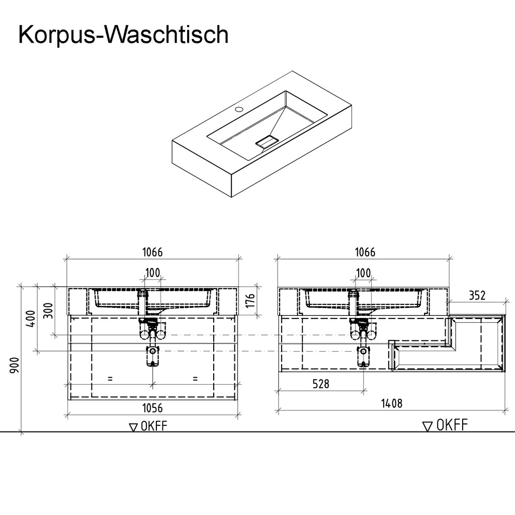 hülsta Badmöbel-Set »Tetrim«, (Set, 4 St.), Breite 210,8 cm. Liefer- und Montageservice durch hülsta Monteure