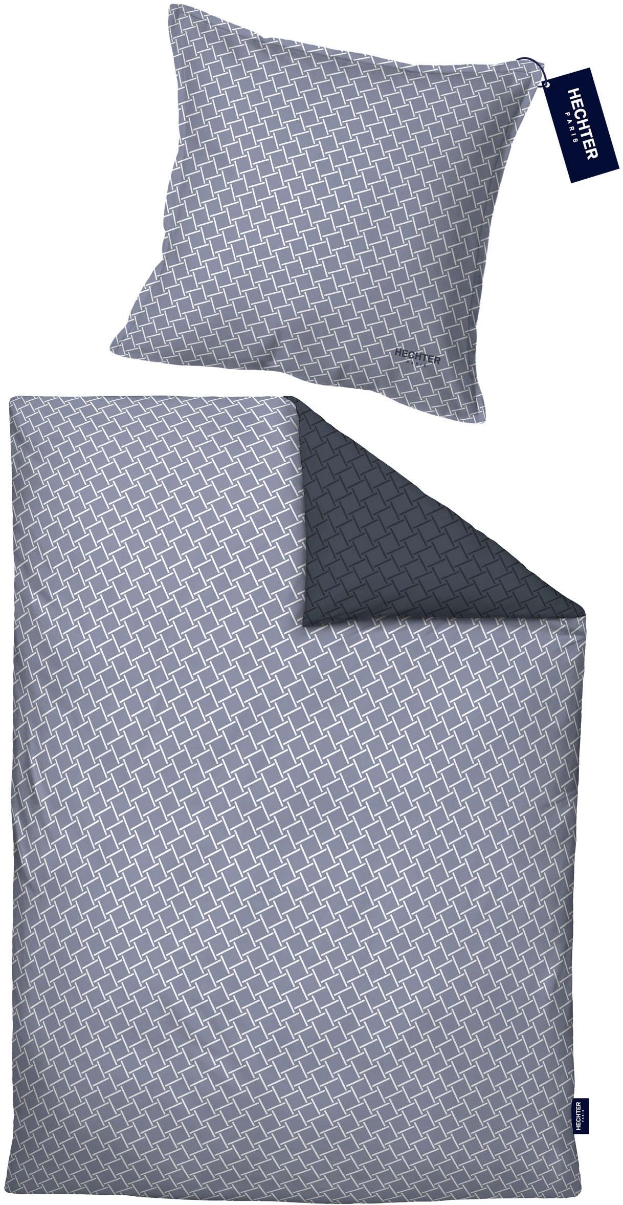HECHTER PARIS Wendebettwäsche »0061311«, feiner Glanz + weicher Griff,100% Baumwolle, Stehsaum, gesticktes LOGO