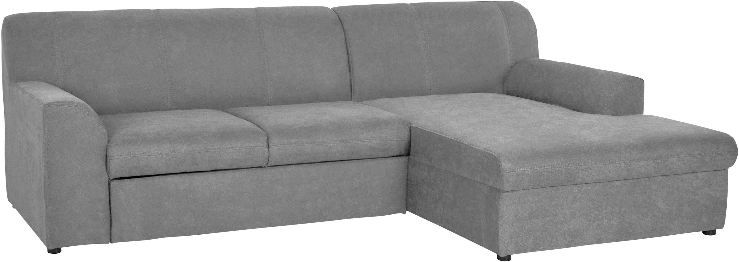 DOMO collection Ecksofa »Topper, elegant und zeitlos, kompaktes Stellmaß 245/155cm, L-Form«, mit Recamiere, wahlweise mit Schlaffunktion
