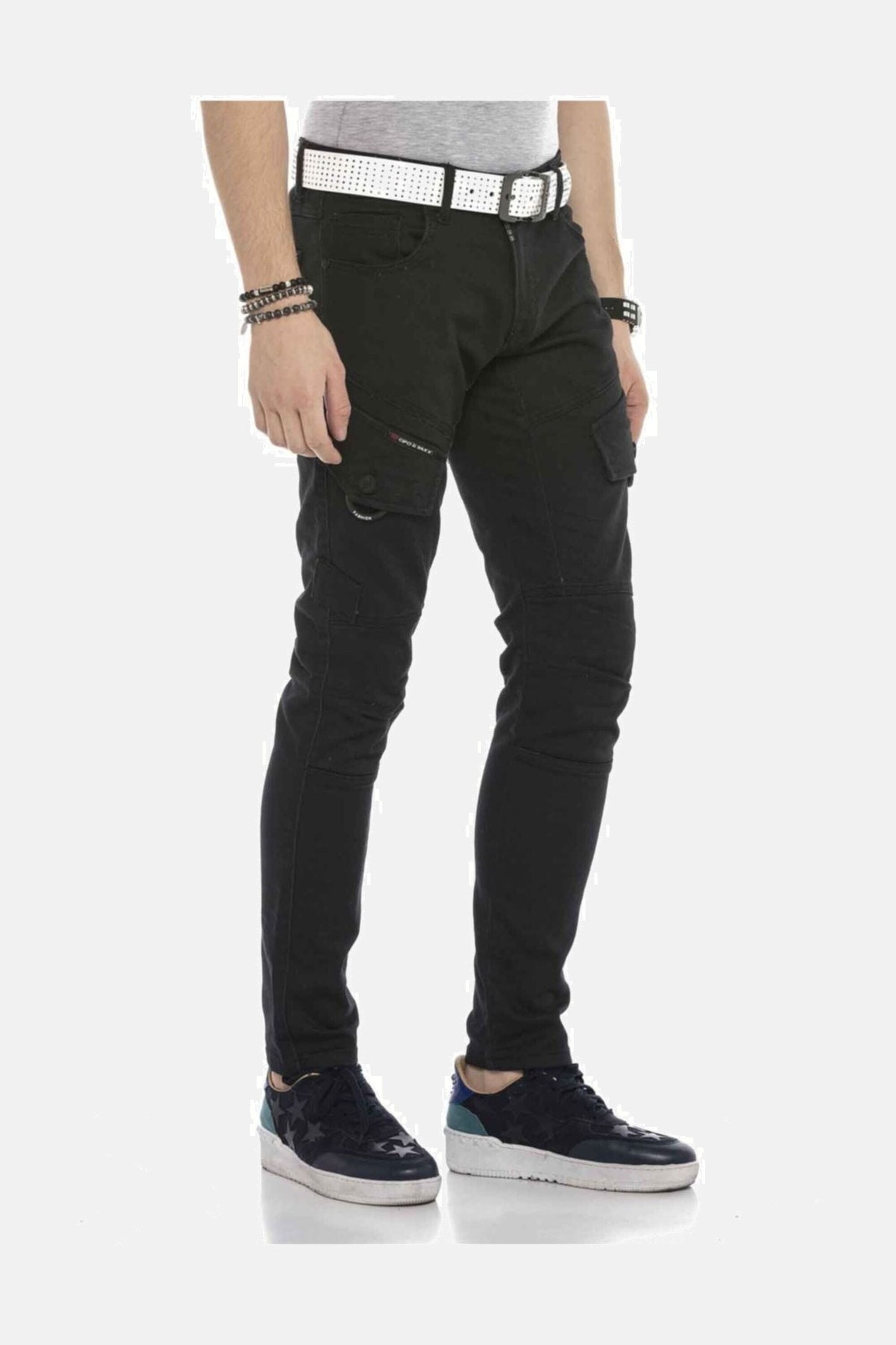 Cipo & Baxx CD566 Cargo Jeans Men's Black 34/32 3