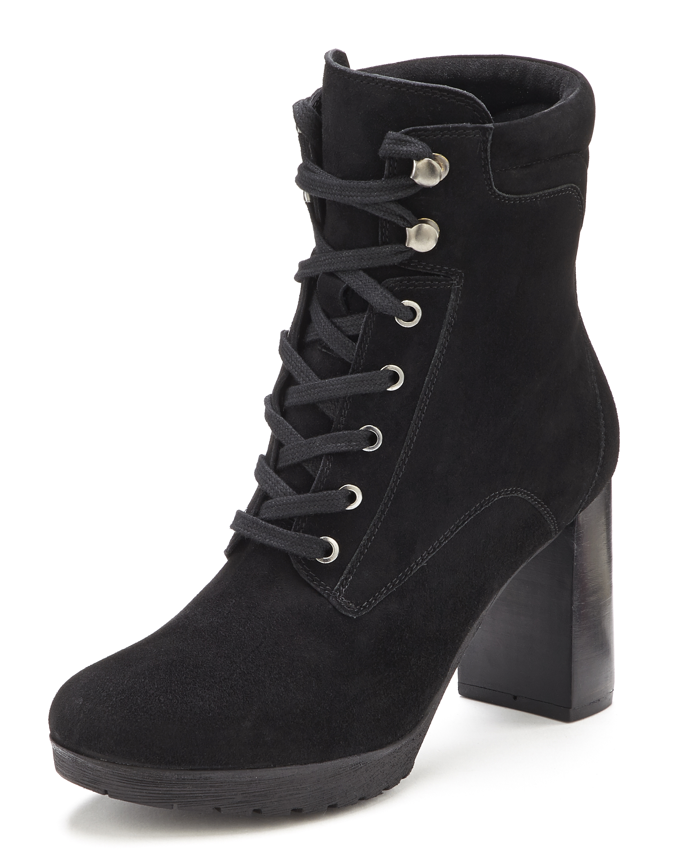 High-Heel-Stiefelette »Schnürboots«, Boots zum Schnüren aus Leder mit leichter...