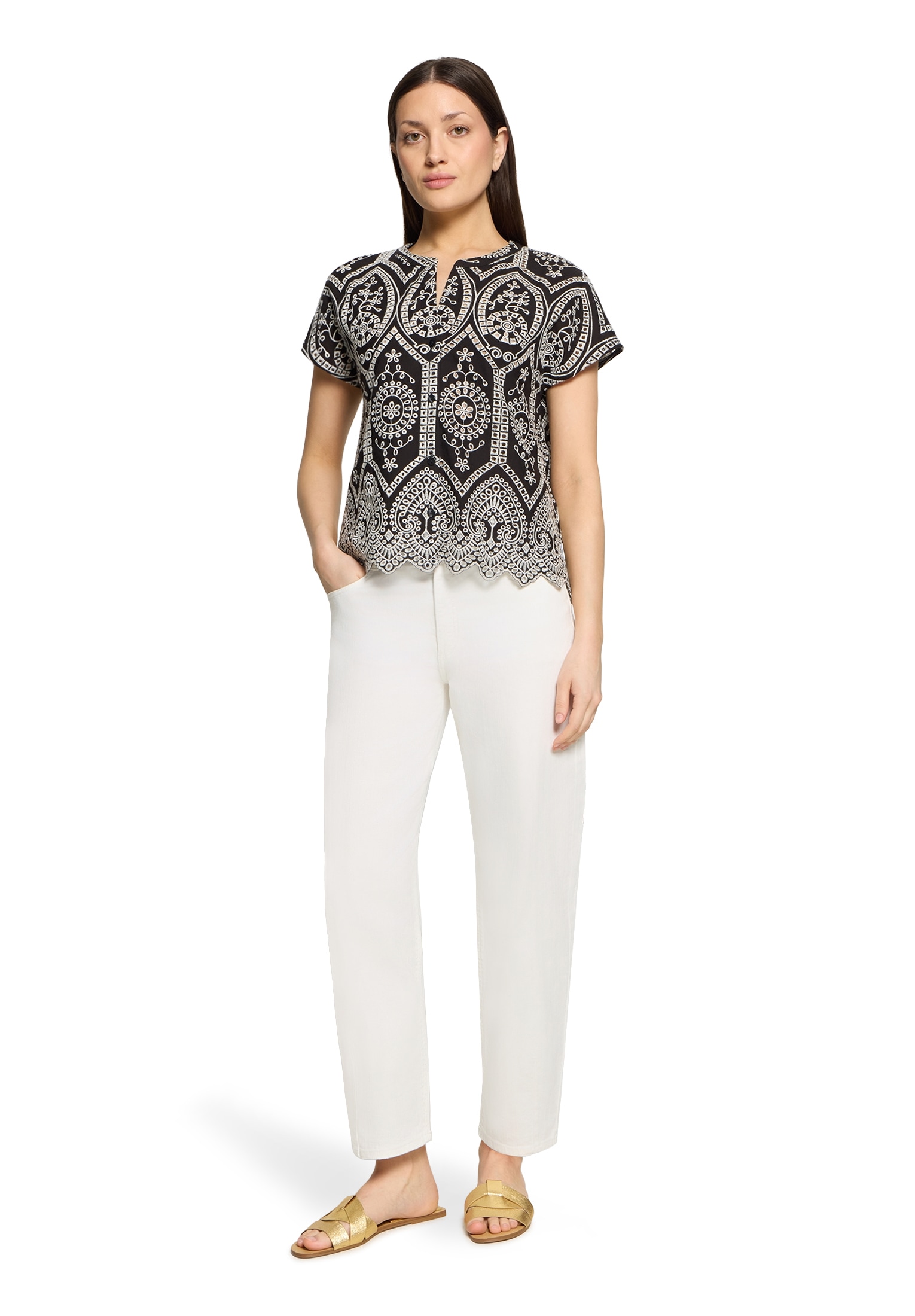 Betty&Co Hemdbluse »Damen mit Stickerei«