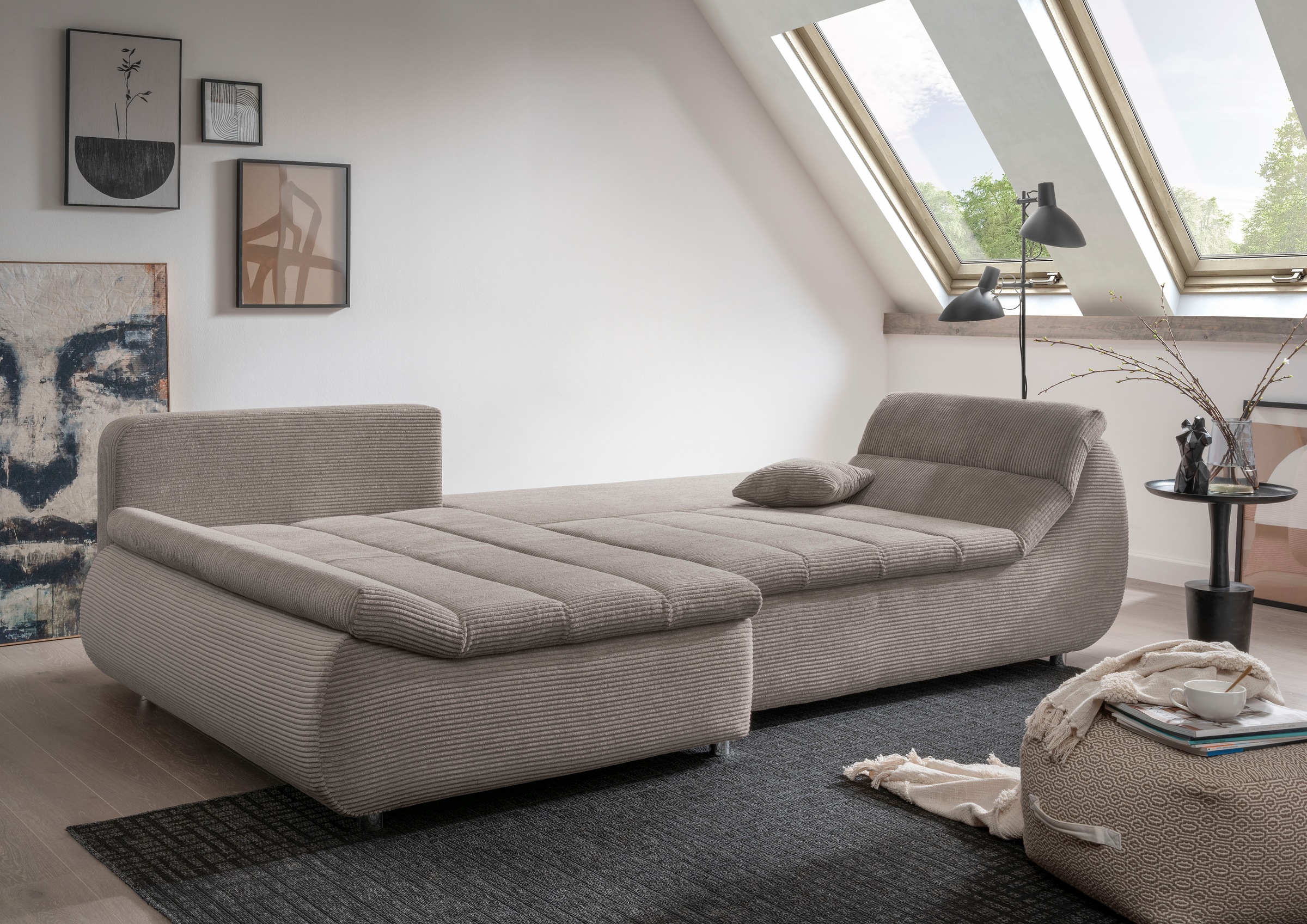 Home affaire Ecksofa "Imola, bequem, aktuelle Steppung im Sitz, L-Form, Bre günstig online kaufen