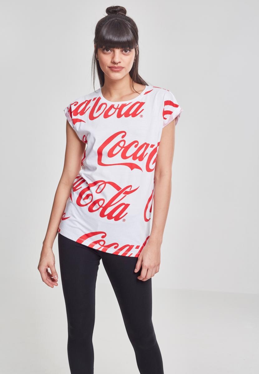 Merchcode Kurzarmshirt »Damen Ladies Coca AOP bestellen für | (1 Tee«, Cola tlg.) BAUR
