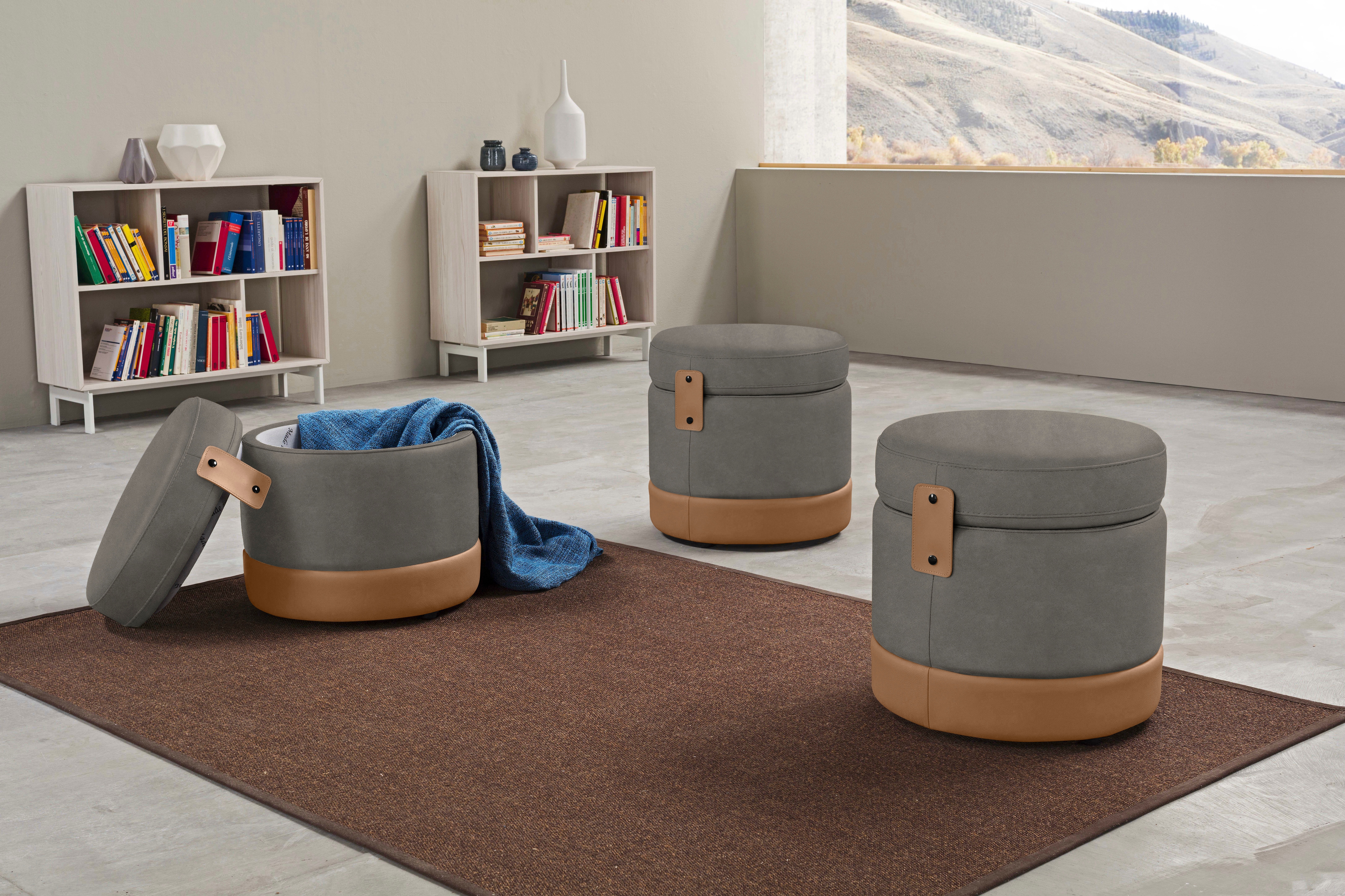 Egoitaliano Hocker "Tonder, Designhocker als Blickfang mit tollen Details, B/T 50/50cm" inkl. praktischem Stauraum als funktionale Stauraummöglichkeit