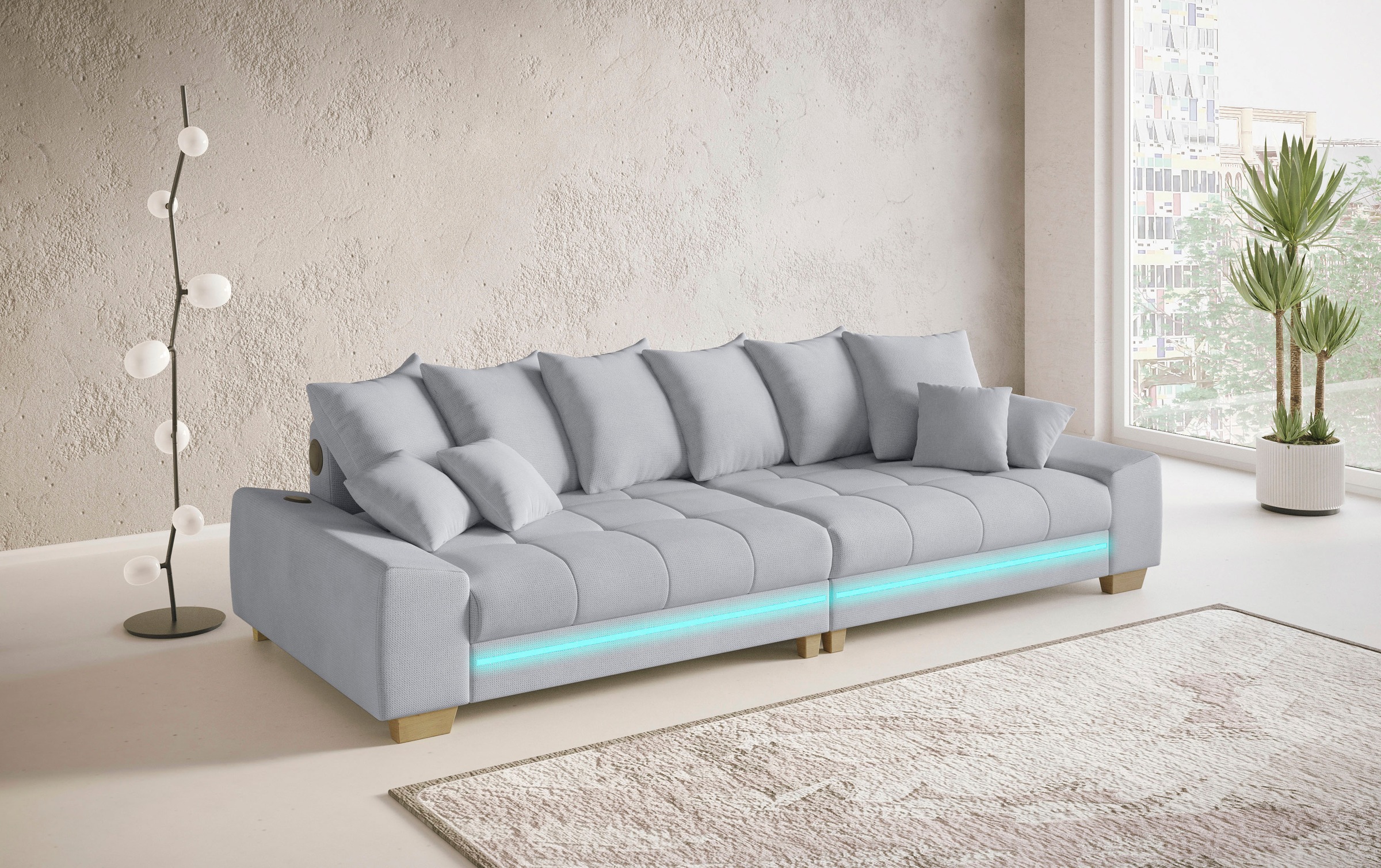 Mr. Couch Big-Sofa »Nikita II«, RGB-LED, Bluetooth-Soundsystem, wahlweise mit Kaltschaum