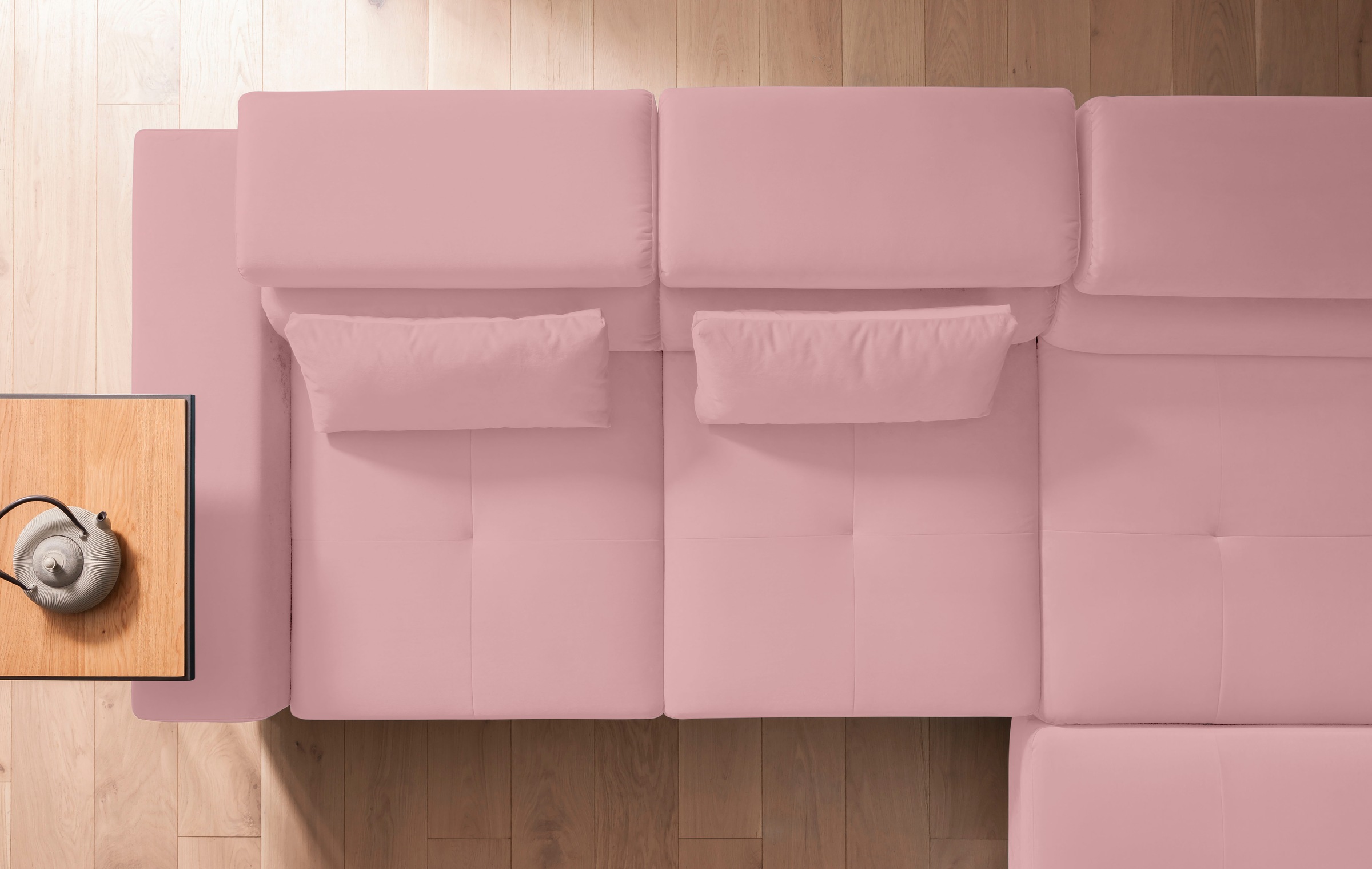 GALLERY M branded by Musterring Ecksofa »Felicia Due L-Form«, Wahlweise mit Sitzvorzug, inkl. Kopfteilverstellung, Sitzhöhe 40 cm