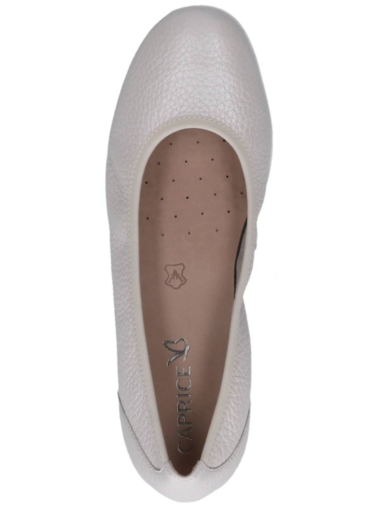 Ballerina CAPRICE "Caprice Ballerinas Leder", Damen, Gr. 38, hellbeige, Leder, Schuhe Ballerina 2