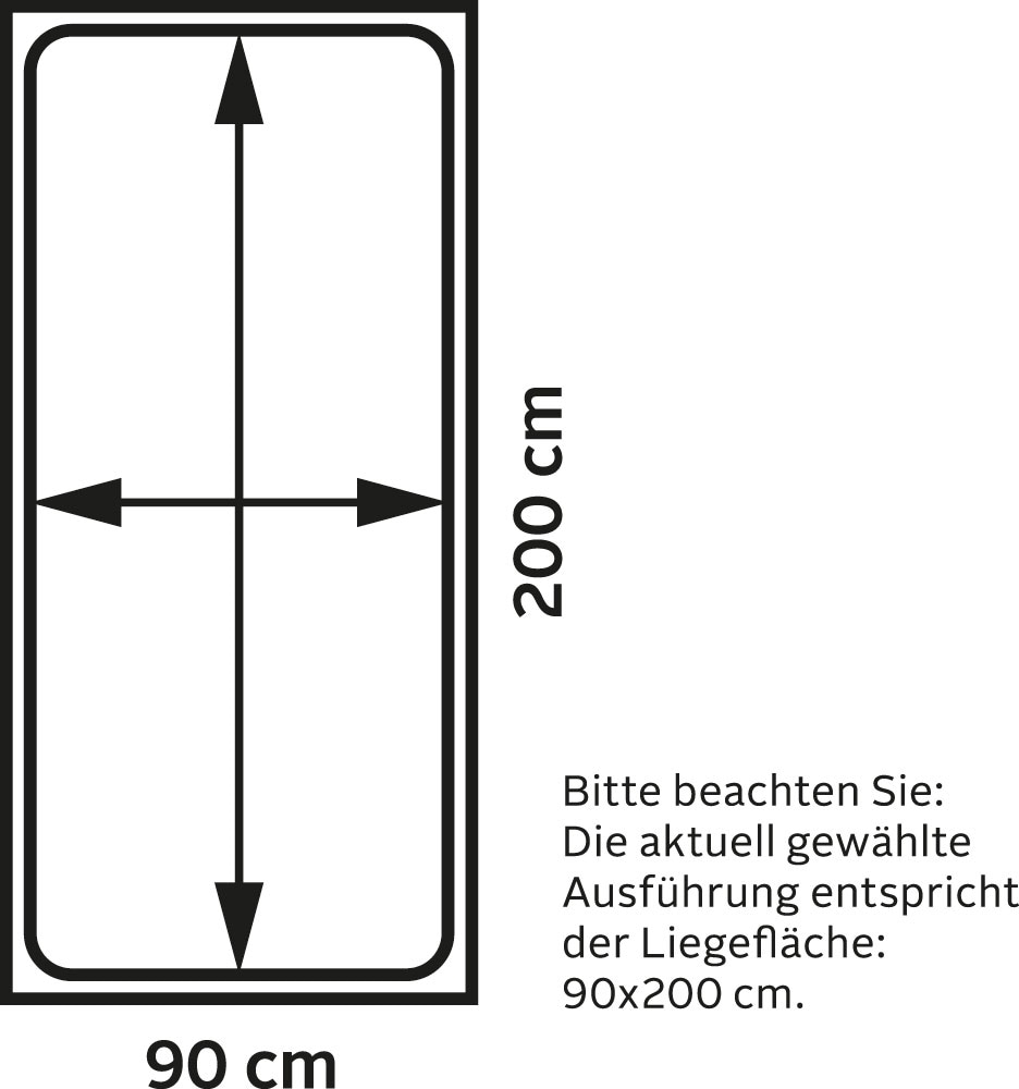 Studioliege, Maintal mit Klappe, ohne Schlaffunktion | BAUR