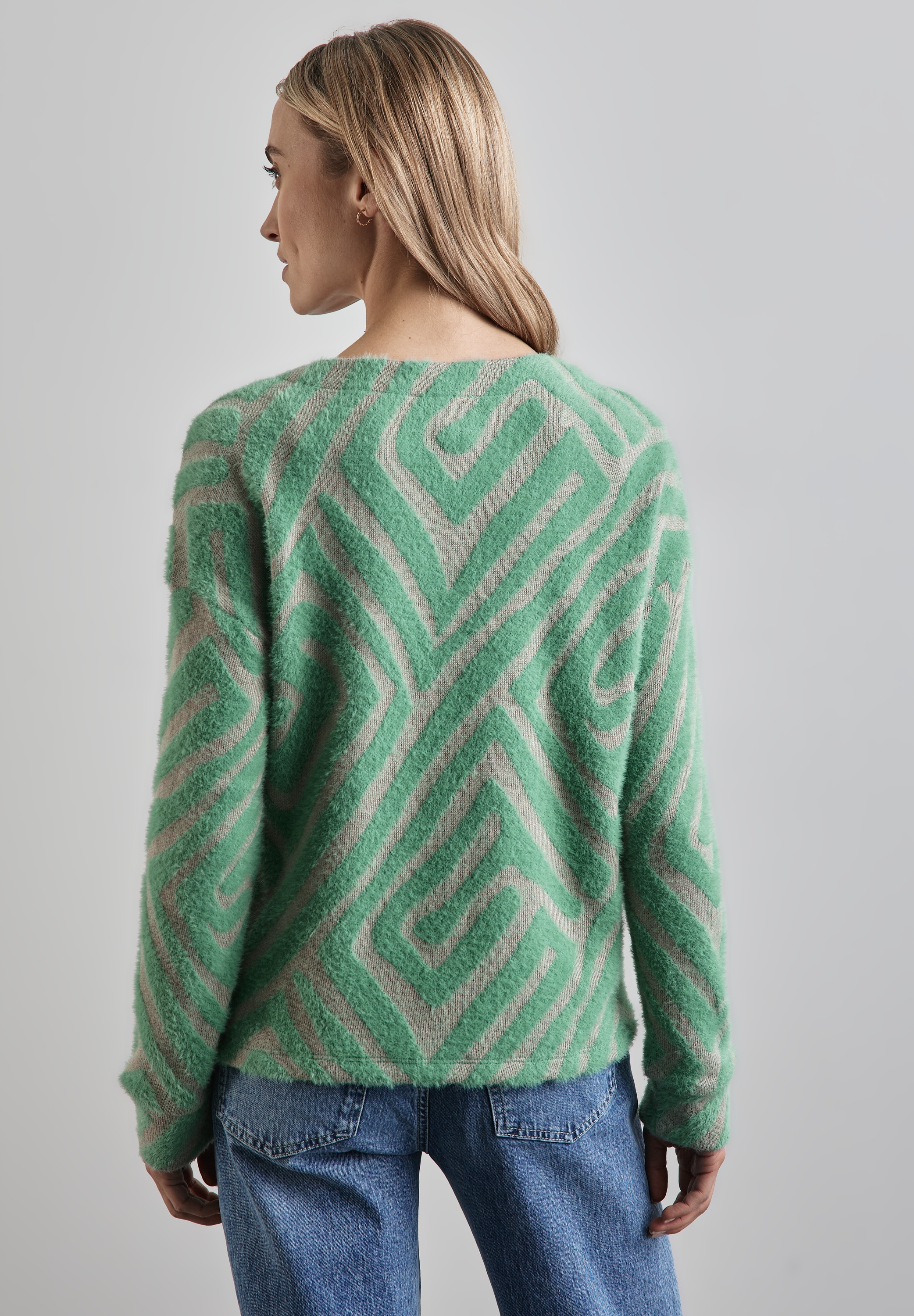 STREET ONE Langarmshirt, aus softem Materialmix
