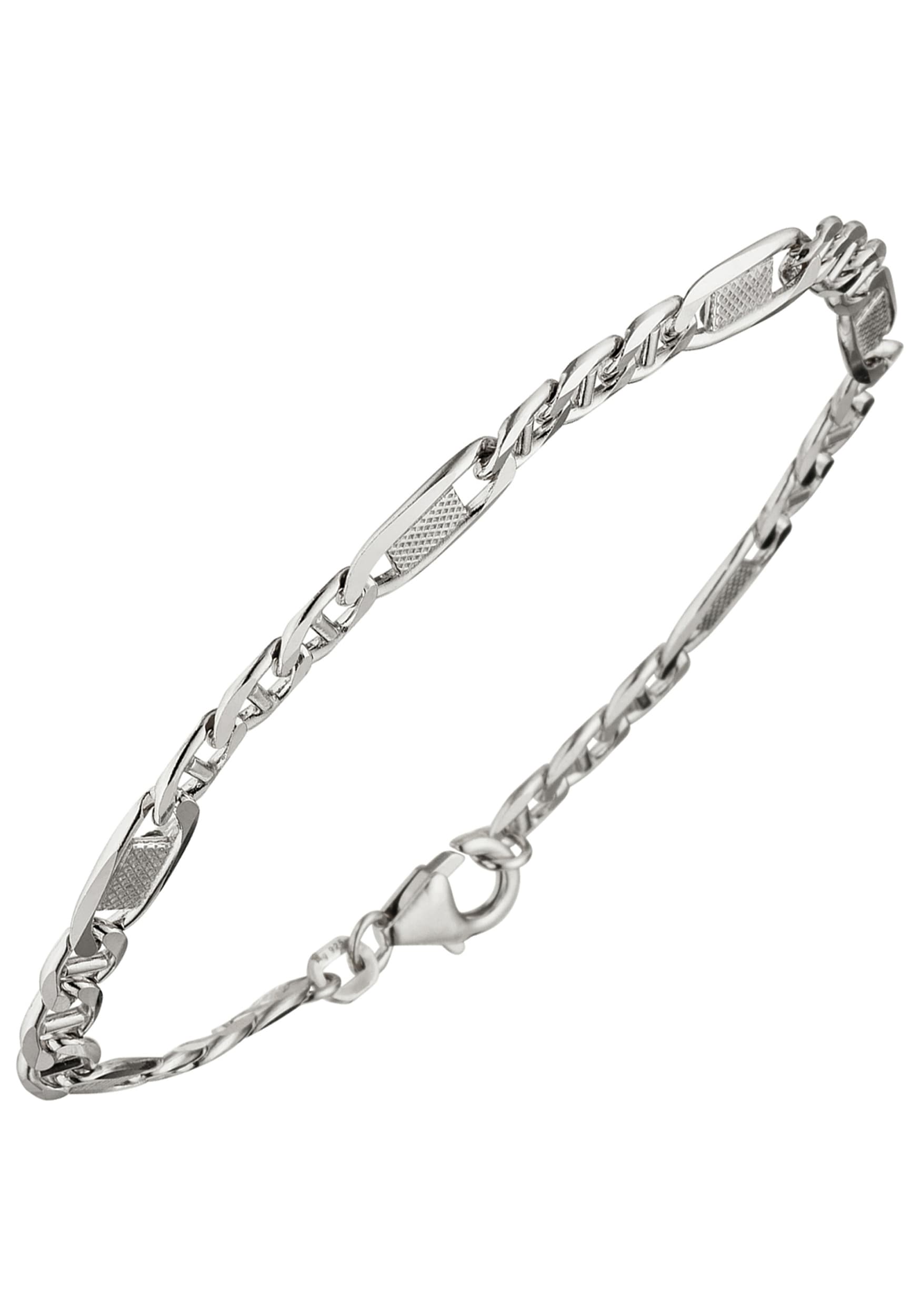 JOBO Silberarmband Panzer-Steg-Armband 925 Silber 19 cm