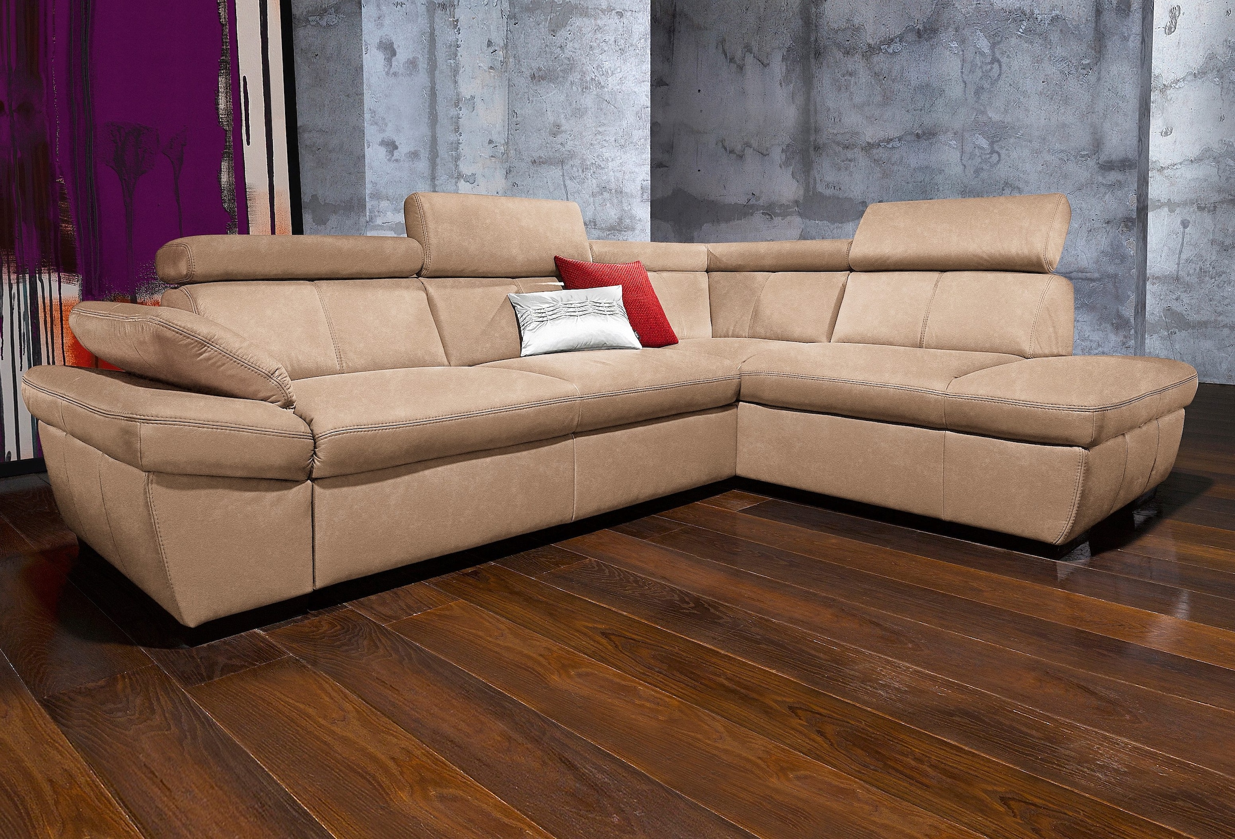 exxpo - sofa fashion Ecksofa "Salerno, Funktionssofa, hoher Sitzkomfort, Br günstig online kaufen