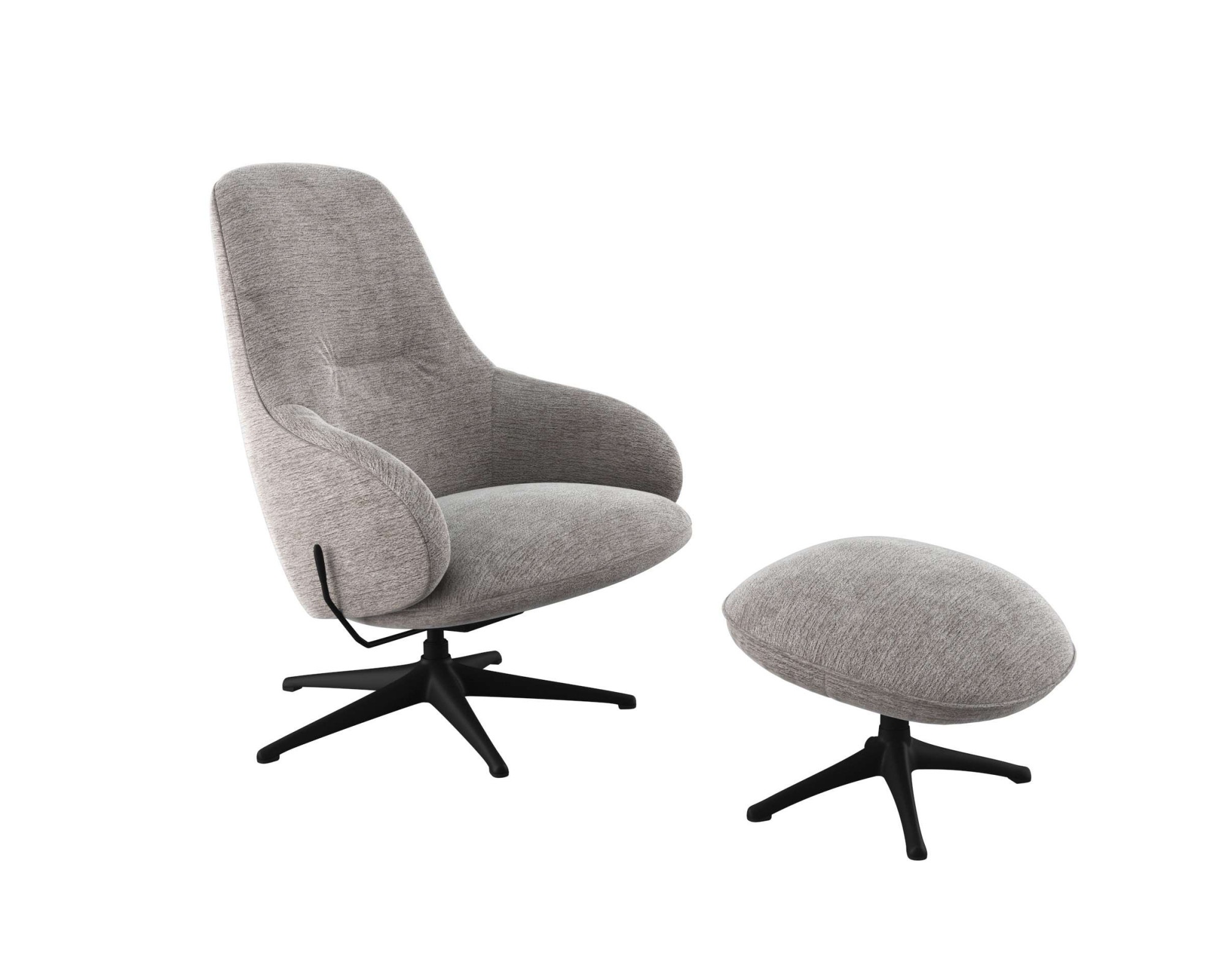 FLEXLUX Drehsessel »Falcone, TV-Loungesessel, Fernsehsessel, Polstersessel,«, Liegefunktion, drehbar, Fuß schwarz