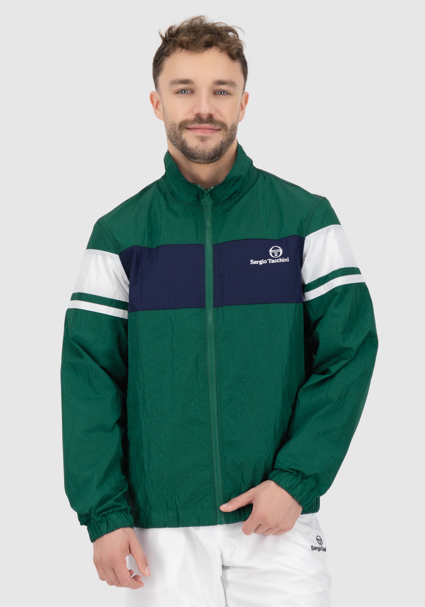 Sergio Tacchini Trainingsjacke »WALLACE TRACK JACKET Herren«, ohne Kapuze, Trainingsjacke Herren, leichte Jacke, Retro, Sportjacke, Outdoor, Sale