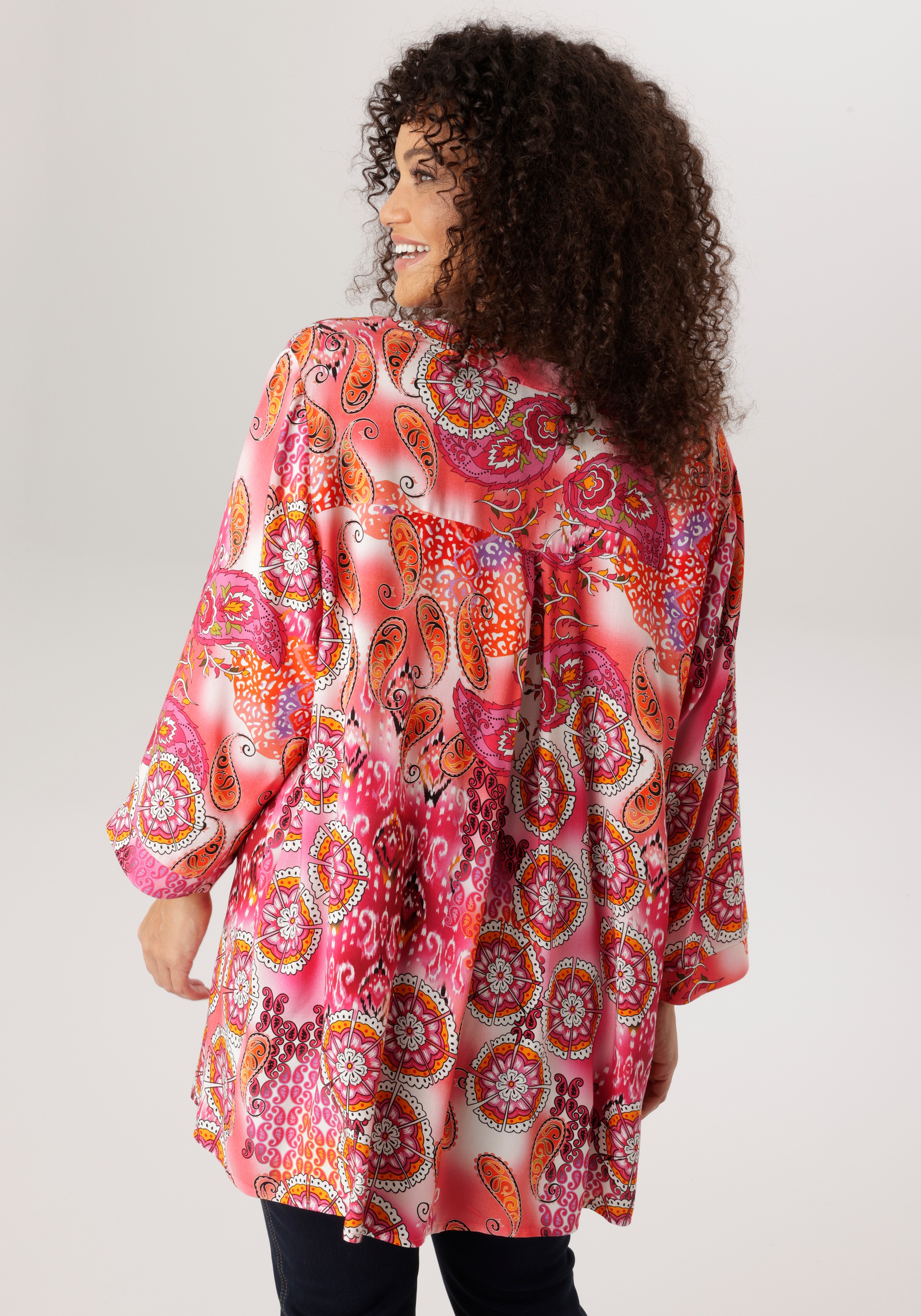 Aniston PLUS Schlupfbluse mit extravaganten farbenfrohes Blumen-Paileydessi günstig online kaufen