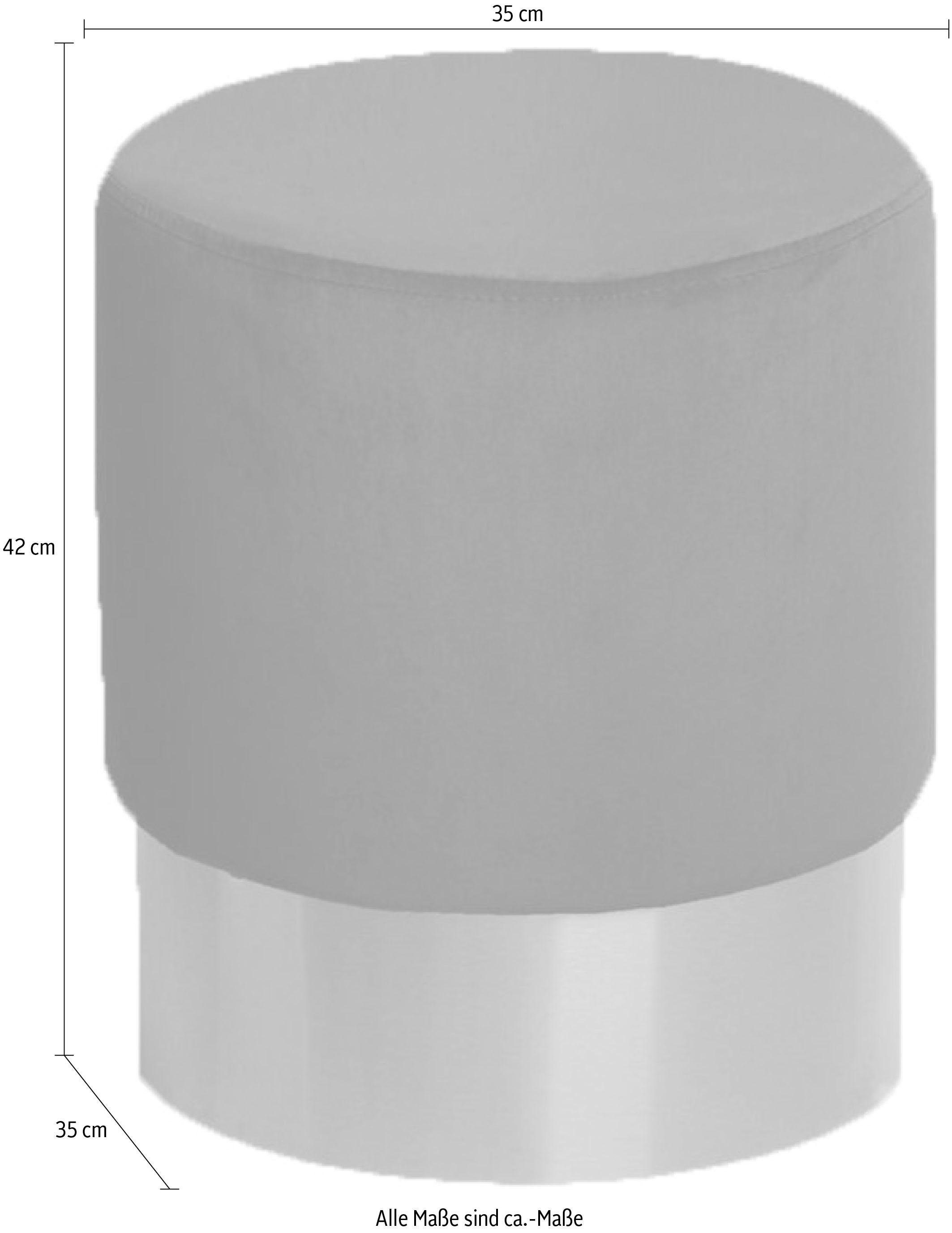 Kayoom Hocker »Nano 110, Hocker in stilvollem Design, runde Form, mit Fuß aus Metall«, (1 St.), Golz Akzente, mit pflegeleichtem Stoffbezug, runde Form