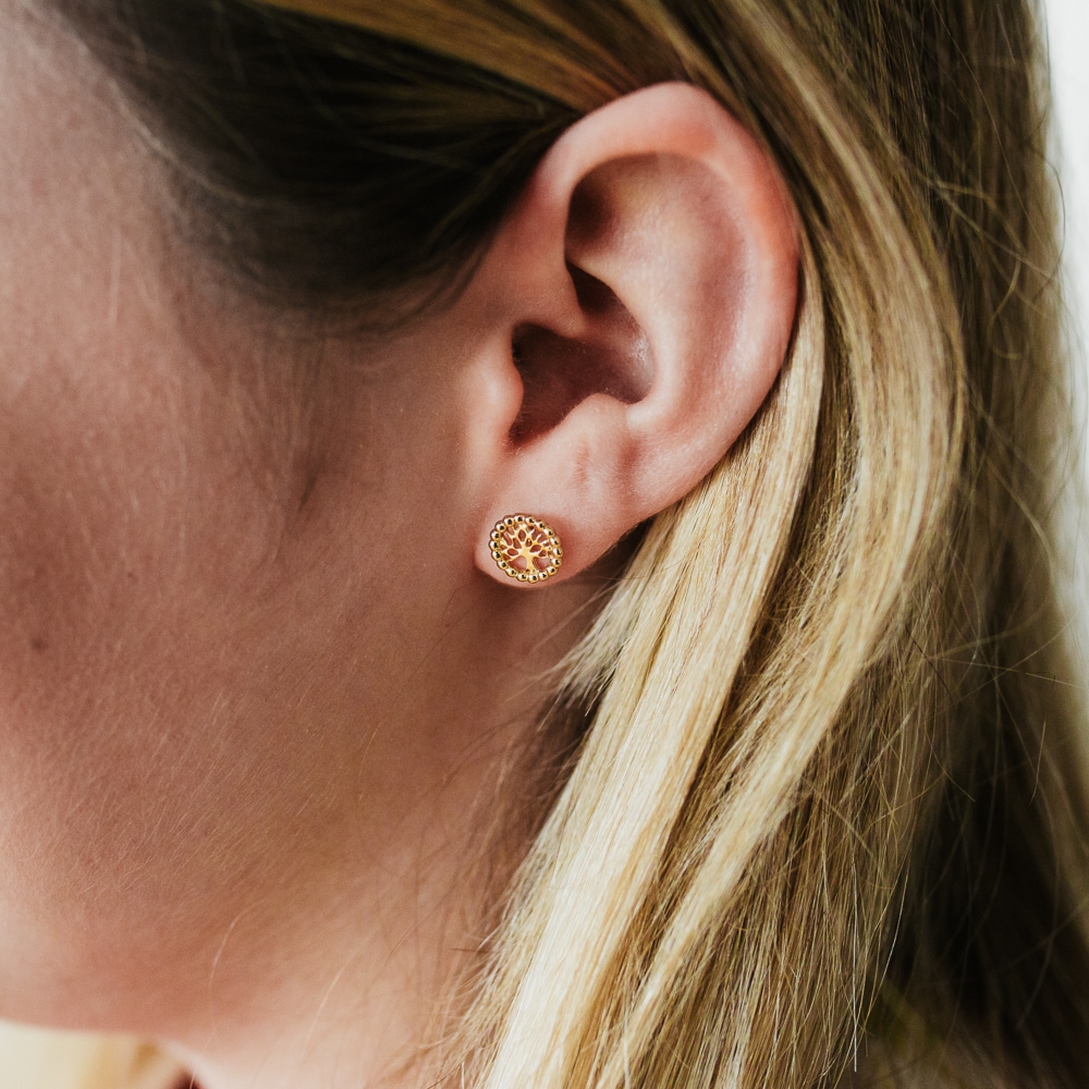 Julie Julsen Paar Ohrstecker »925/- Sterling Silber vergoldet Lebensbaum«