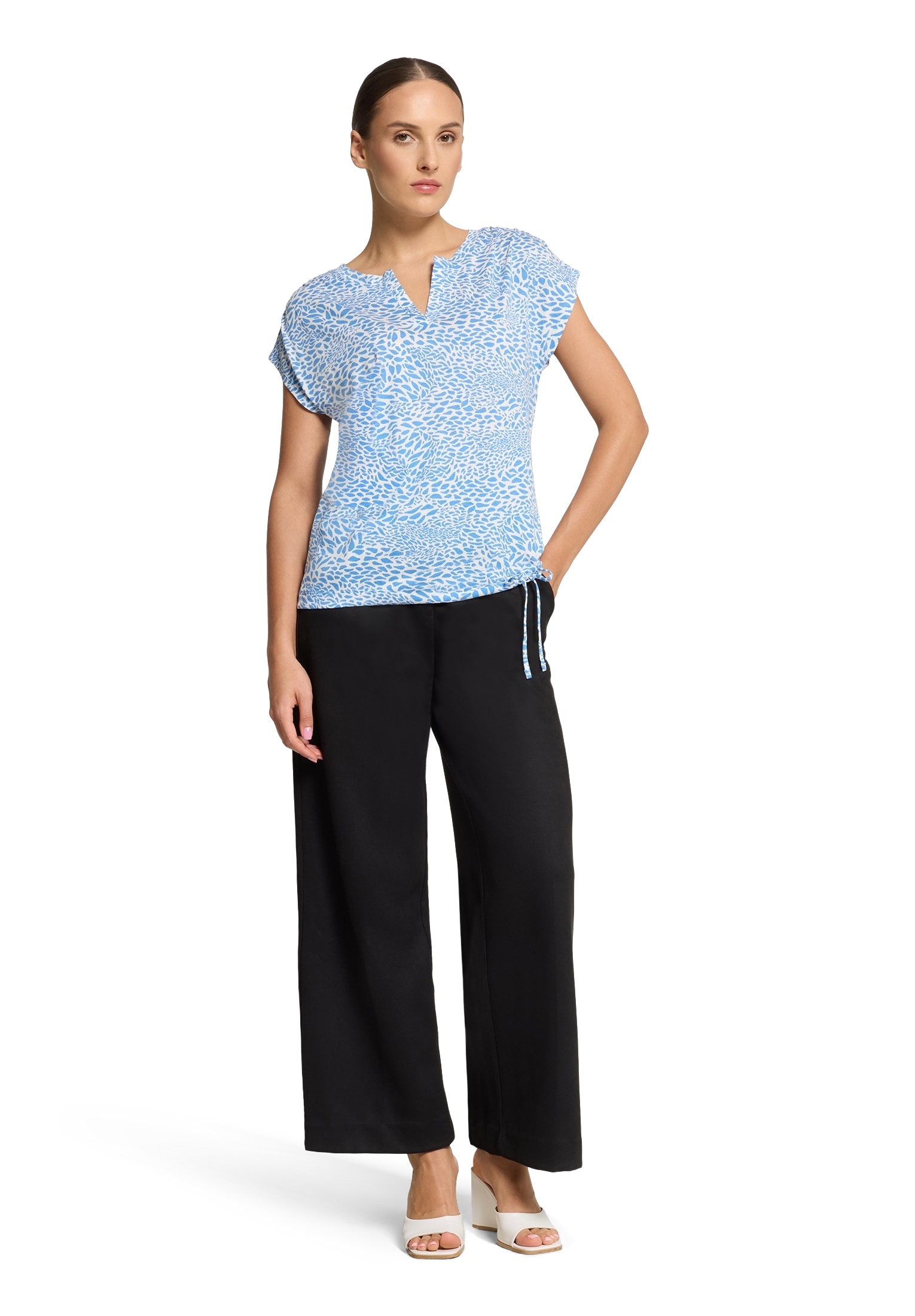 Betty&Co Kurzarmshirt »Betty & Co Damen Casual-Shirt mit Tunnelzug«, (1 tlg.), Druck