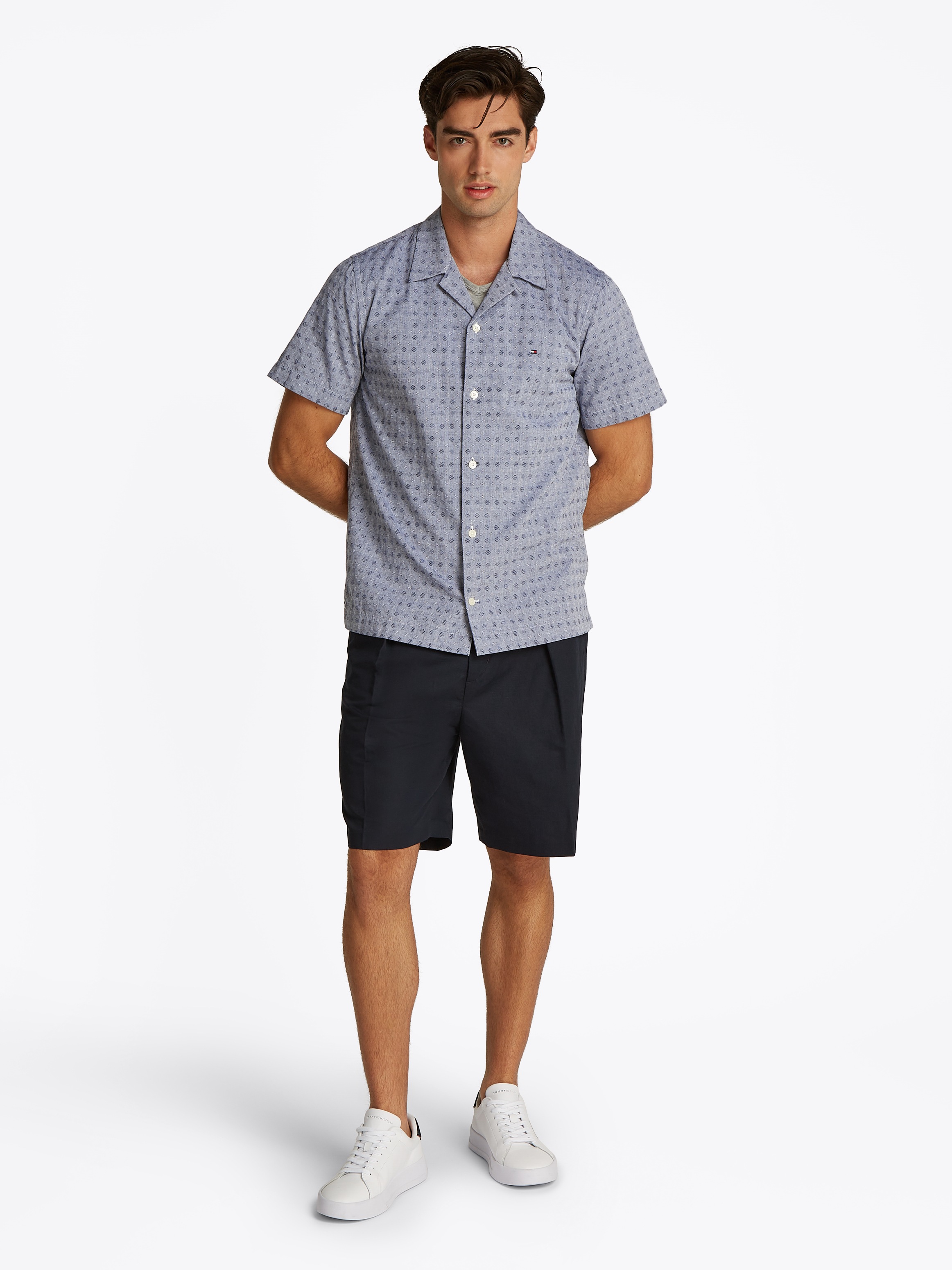 Thumbnail - Tommy Hilfiger Kurzarmhemd "COTTON LINEN DOBBY SS Regular Fit SHIRT"