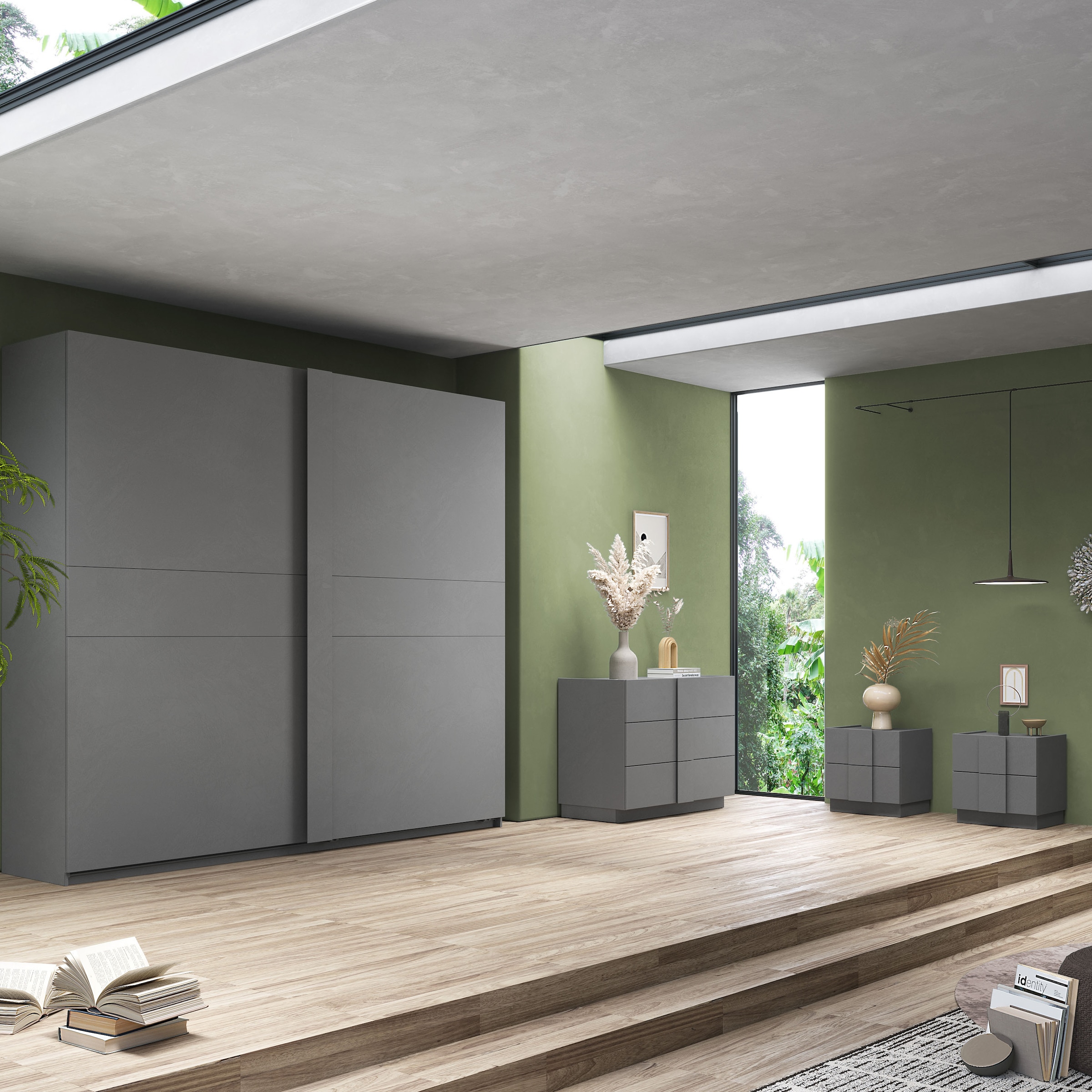 INOSIGN Nachtschrank »Jupiter, Nachtkommode (2-St), Nachttisch, Nachtkonsole, 2 Schubladen« Spar-Set, 2 Stk. tlg.