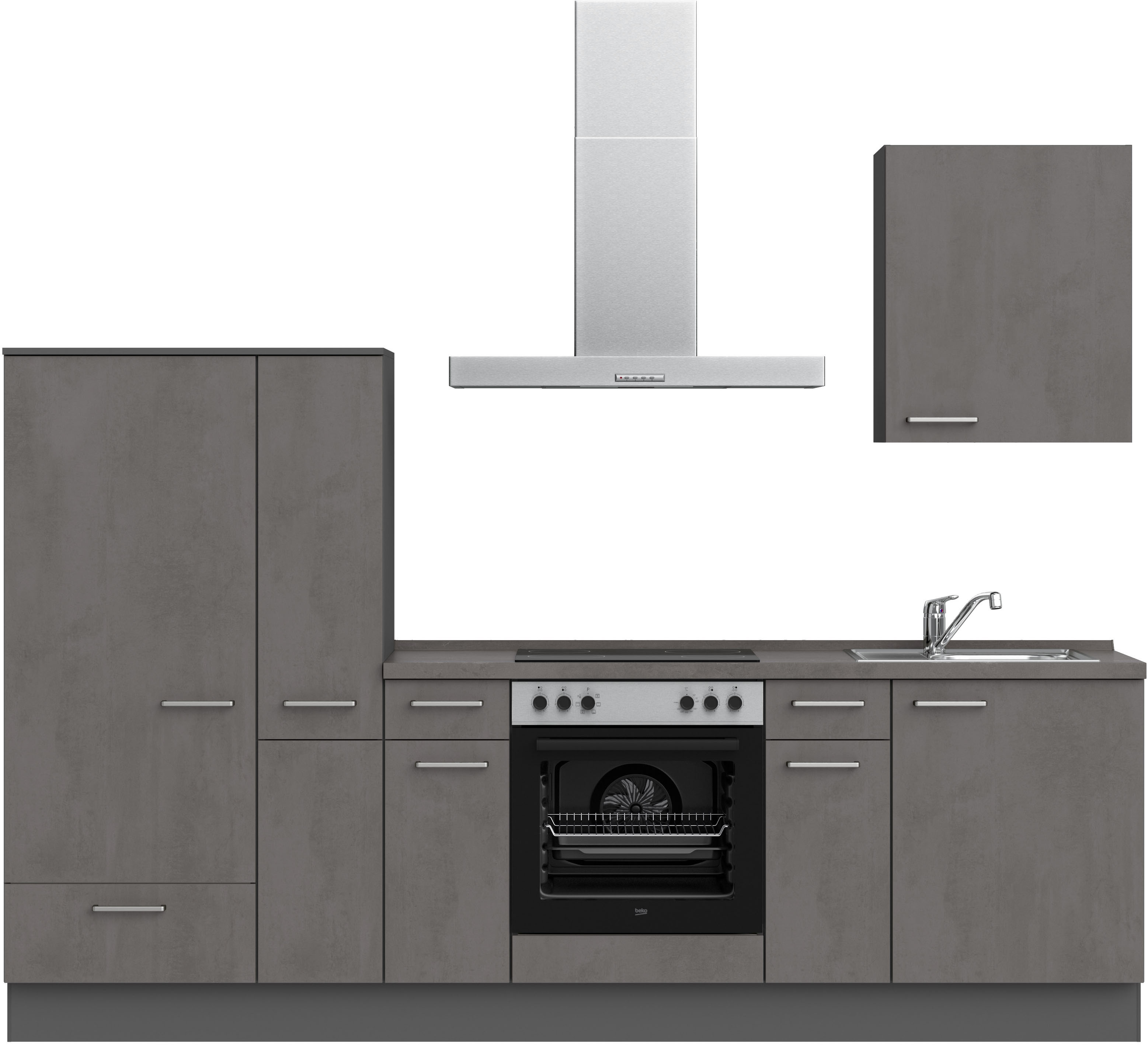 nobilia Küchenzeile ""Riva I", NEU: individuell anpassbar mit gratis Profi-Beratung" vormontiert, Breite 270 cm, Ausrichtung wählbar, wahlw. mit E-Geräten