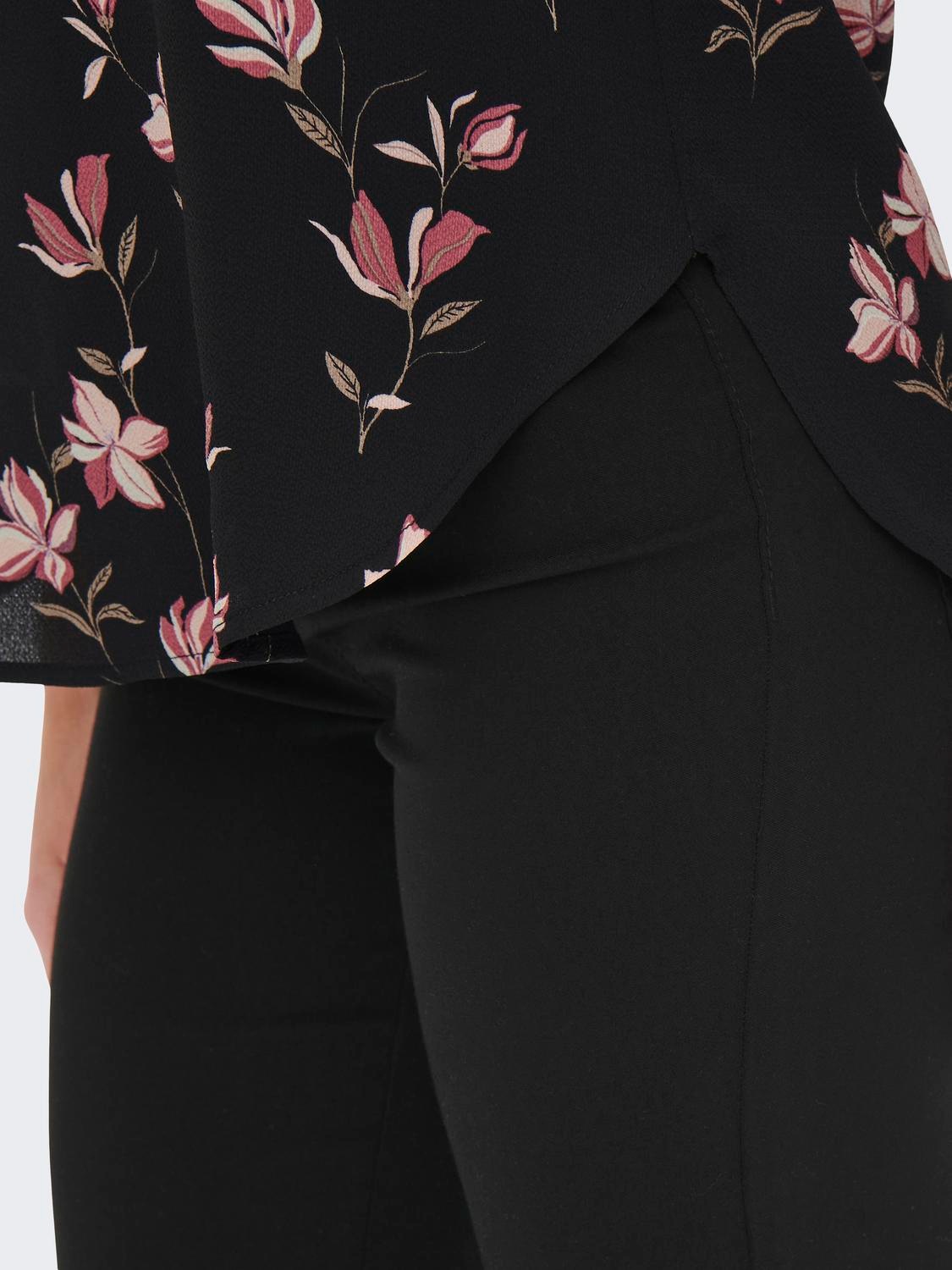 ONLY ONLVIC Short Sleeve Shirt Blouse Black Magnolia 38 2