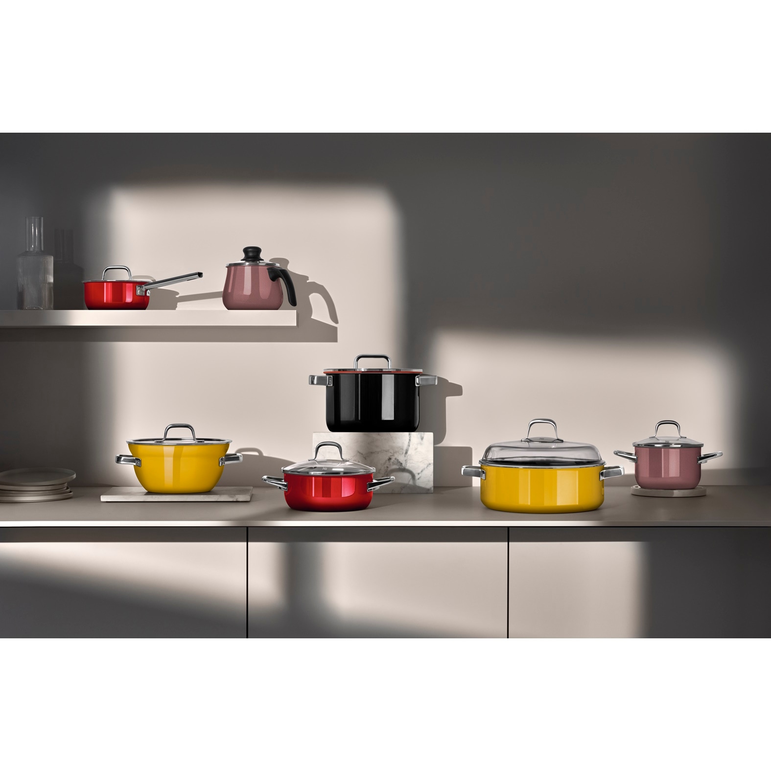 WMF Topf-Set »Fusiontec Essential Pro« Set, 7 tlg. tlg. Edelstahl | Glas