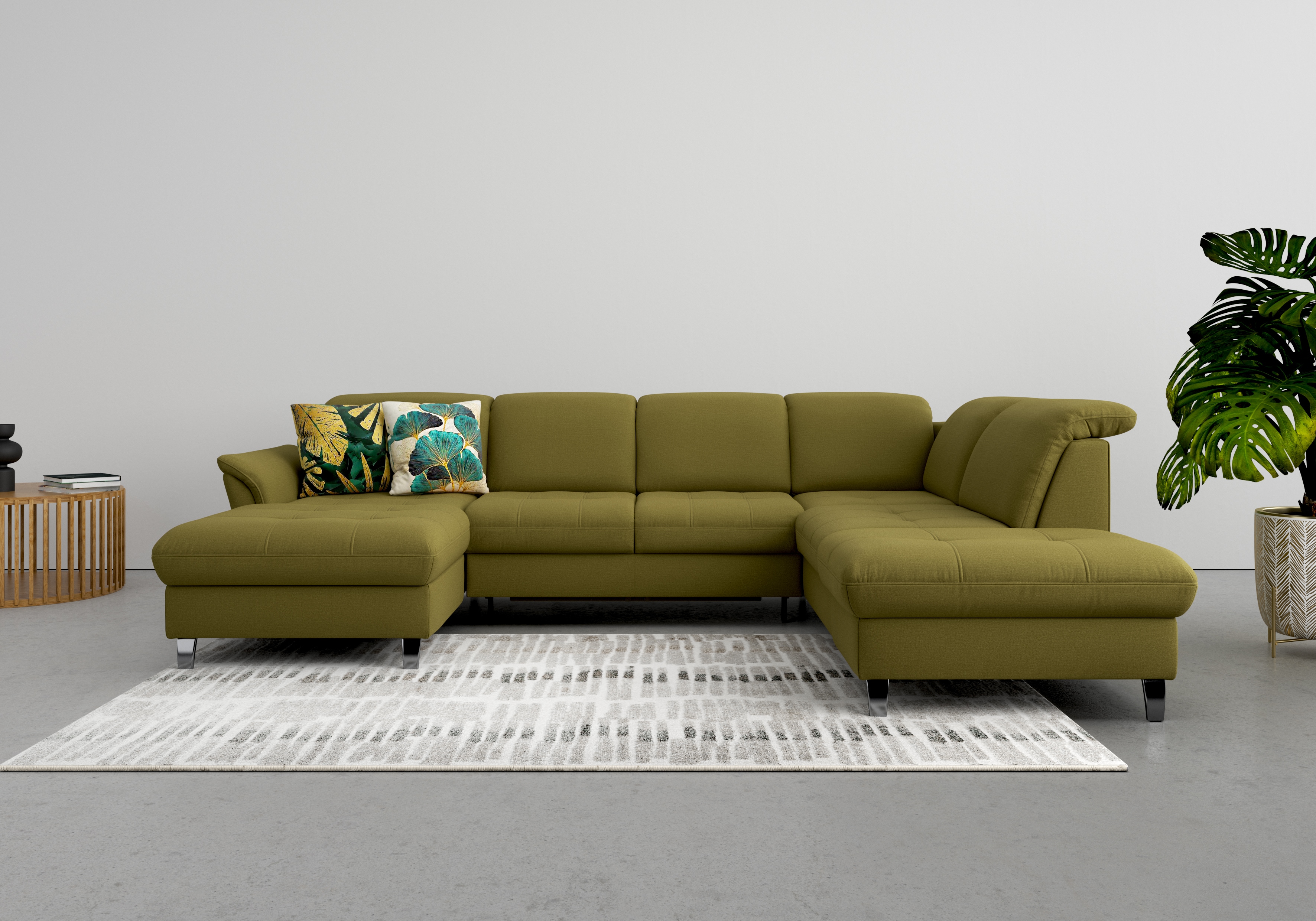 sit&more Wohnlandschaft "Maggiore U-Form" wahlweise mit Kopfteilverstellung, Schlaffunktion und Stauraum