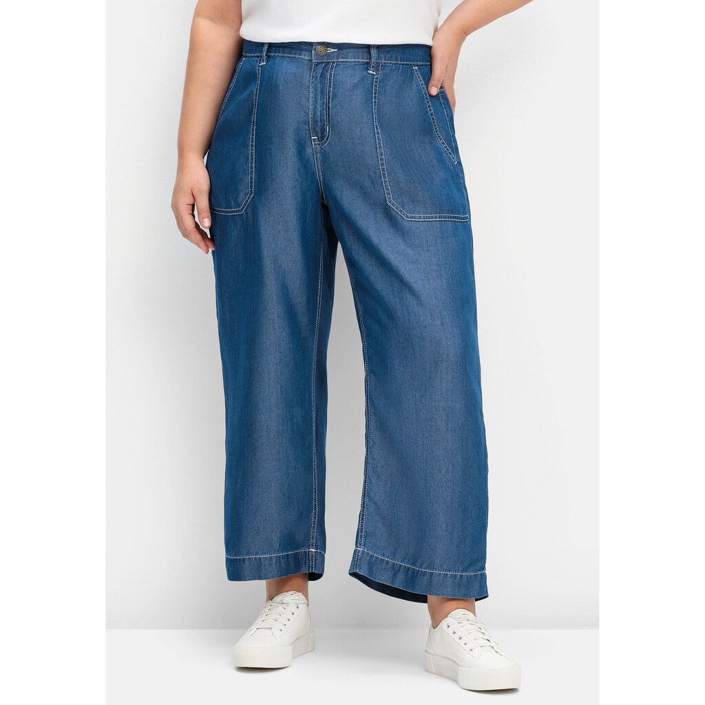 Sheego Weite Jeans »Große Größen«, aus TENCEL™ Lyocell, mit Kontrastnähten