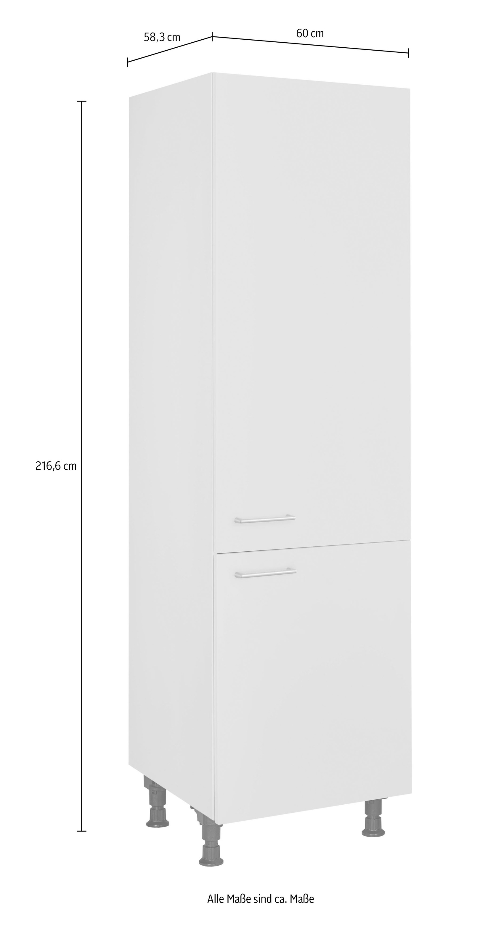 nobilia® Kühlmodul »"Laser", für ein Kühl- und Gefrierschrank, Ausrichtung wählbar« vormontiert, Ausrichtung wählbar, Breite/Höhe: 60/216,6 cm