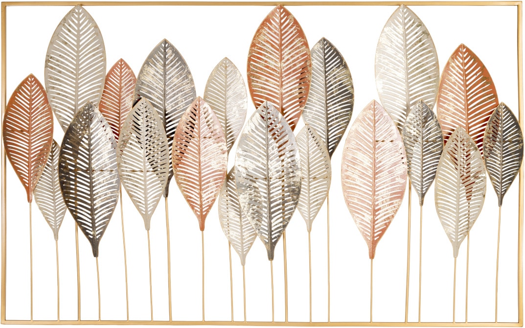 Bönninghoff Metallbild "HERBSTSTIMMUNG VERSCHIEDENE BLÄTTER 122x76 cm – Deko" Blätter Blätterbilder Pflanzen Wanddekoration