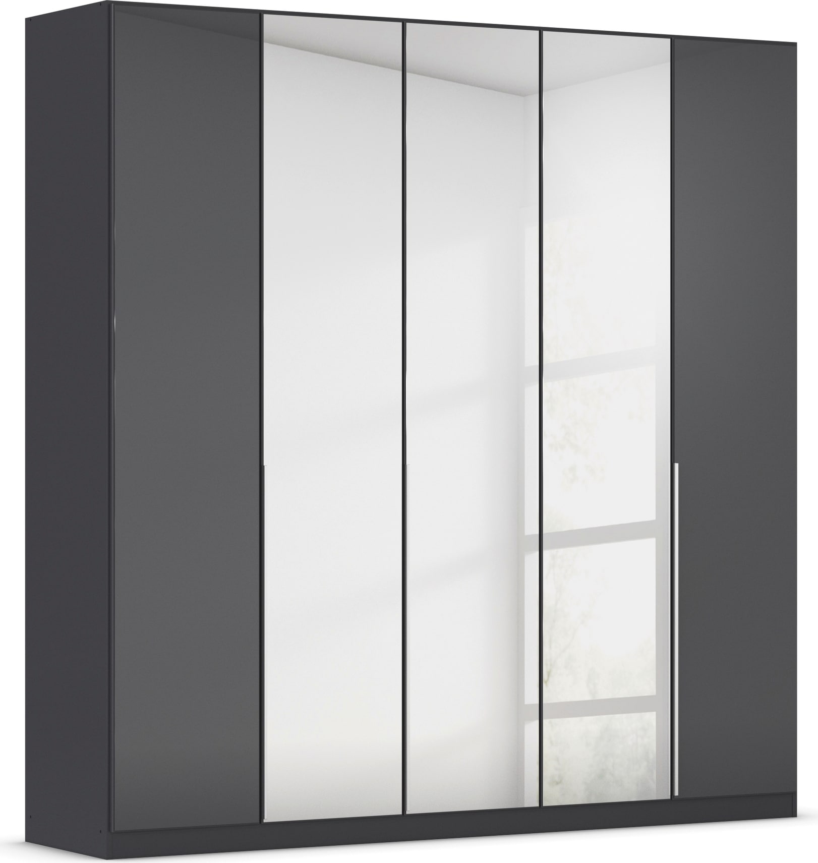 OTTO home Drehtürenschrank "Kleiderschrank Schrank Garderobe AGORDO mit Glasfront und Spiegel" in zwei Griff-Farben, Breiten 91-405 cm, durchdachte Innenausstattung, in 8 Breiten und 2 Höhen MADE IN GERMANY