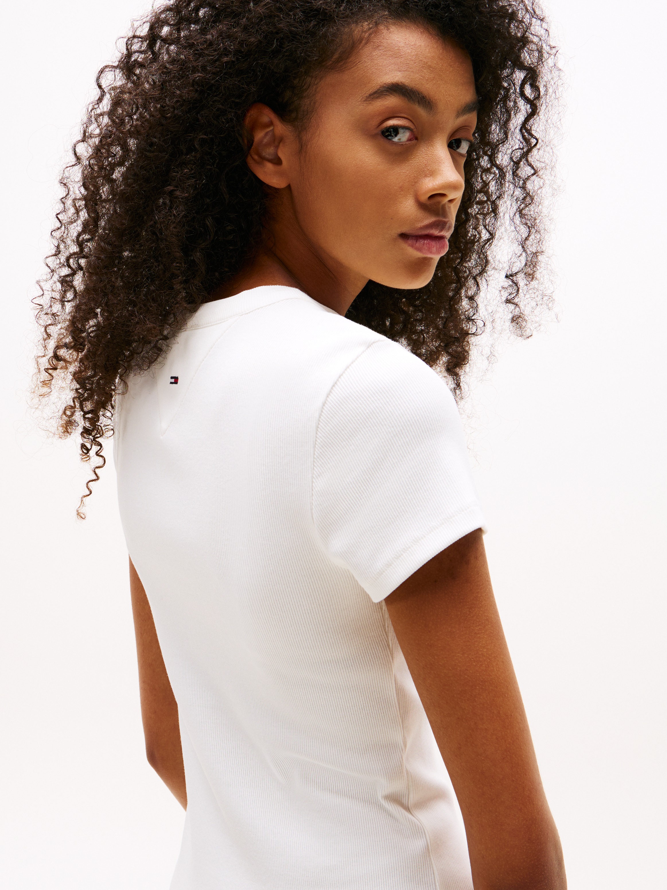 Tommy Jeans Jerseykleid "TJW SCRIPT MINI RIB DRESS EXT" günstig online kaufen