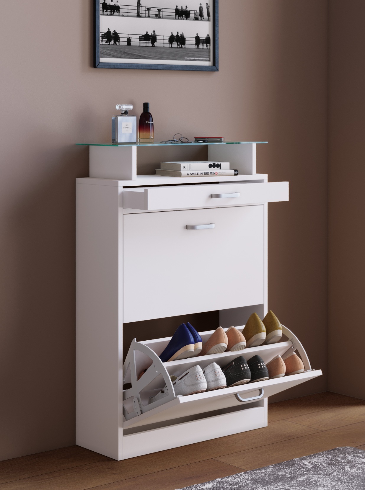 VCM Schuhschrank »Holz Schuhschrank Schuhkipper Klappen Sipos M«