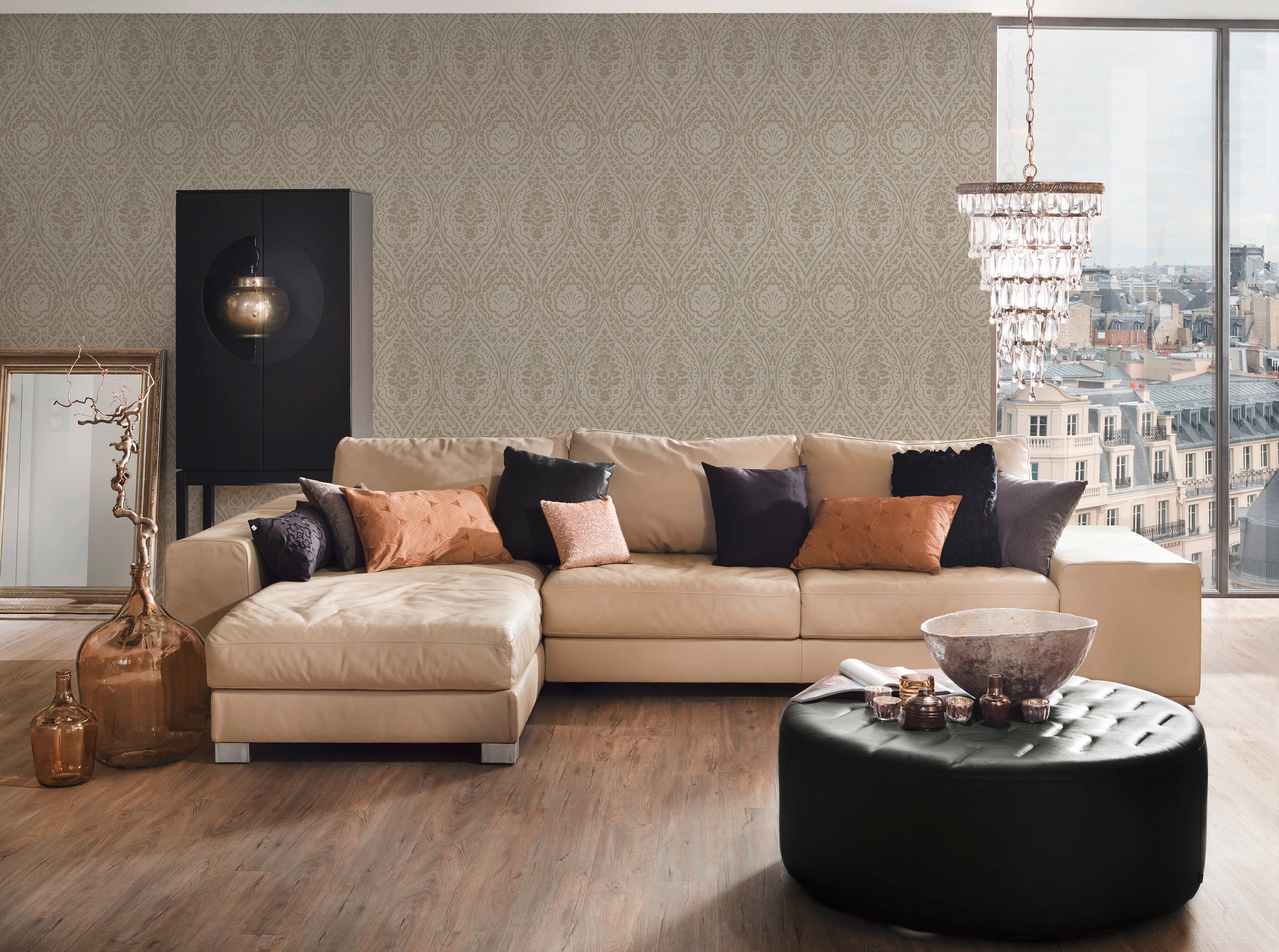 Architects Paper Textiltapete »Tessuto« Barock | gemustert | ornamental samtig Tapete Streifen Tapeten Wohnzimmer Schlafzimmer Küche modern Flur Büro