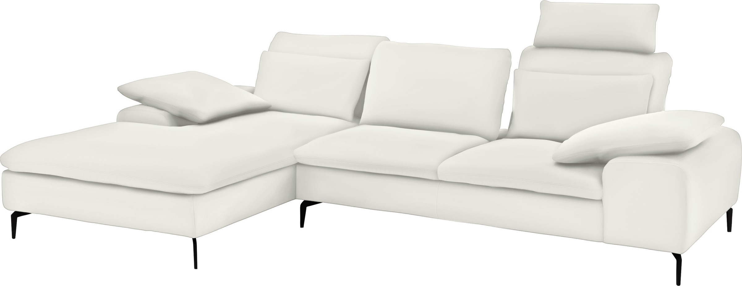 W.SCHILLIG Ecksofa »valentinoo, Designsofa, bequem, elegant und zeitlos, L-Form«, (Set), inklusive Hocker, mit Sitztiefenverstellung, Breite 299 cm