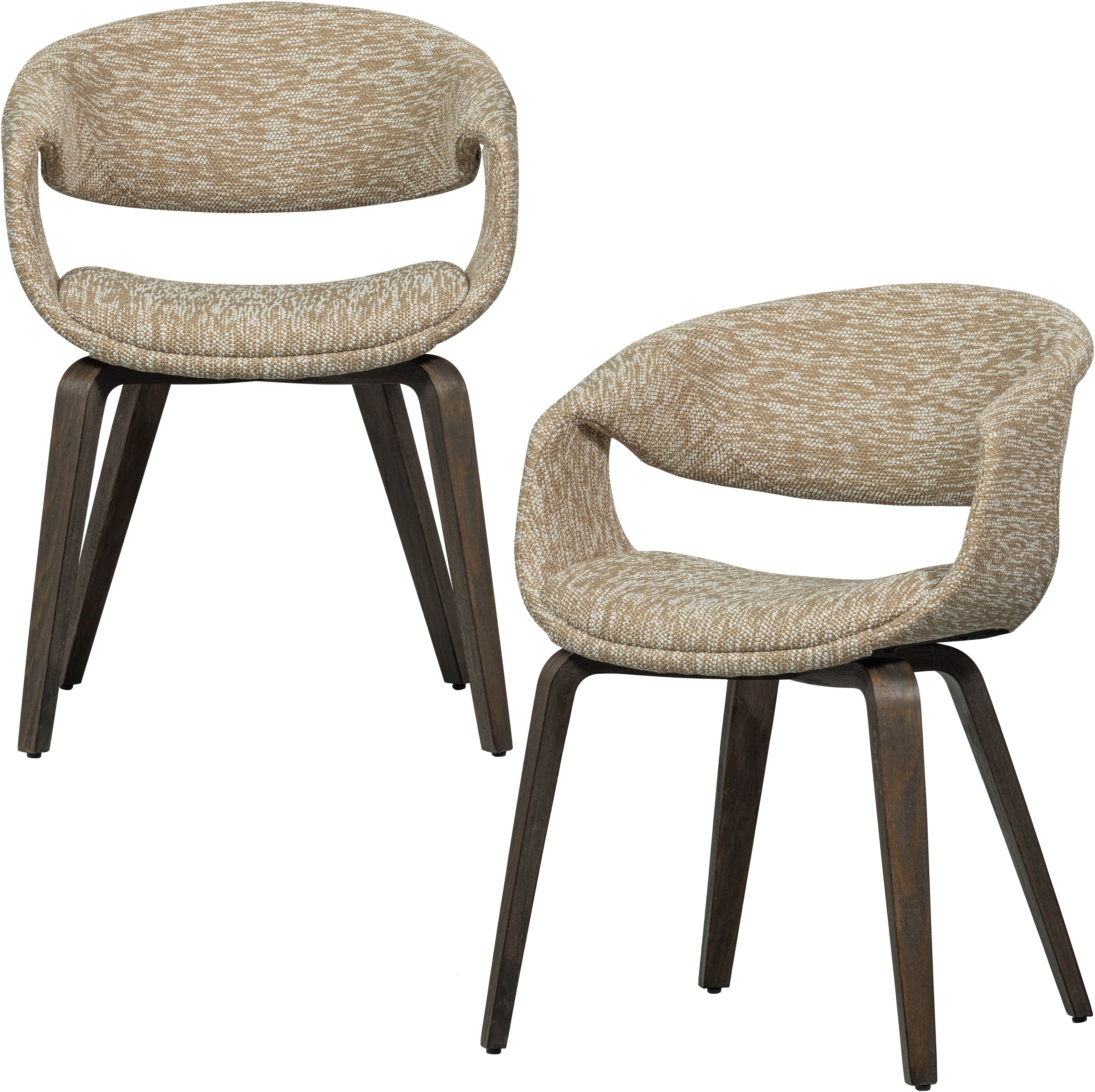 WOOOD Esszimmerstuhl "Yossi mit Gewebtem Bezug und Holzgestell B57 x T57 x H78 cm (2er-Set)" (Set) 2 Stk.Tragkraft 136 kg, maximale Verschleißfestigkeit, Pfleiglicht